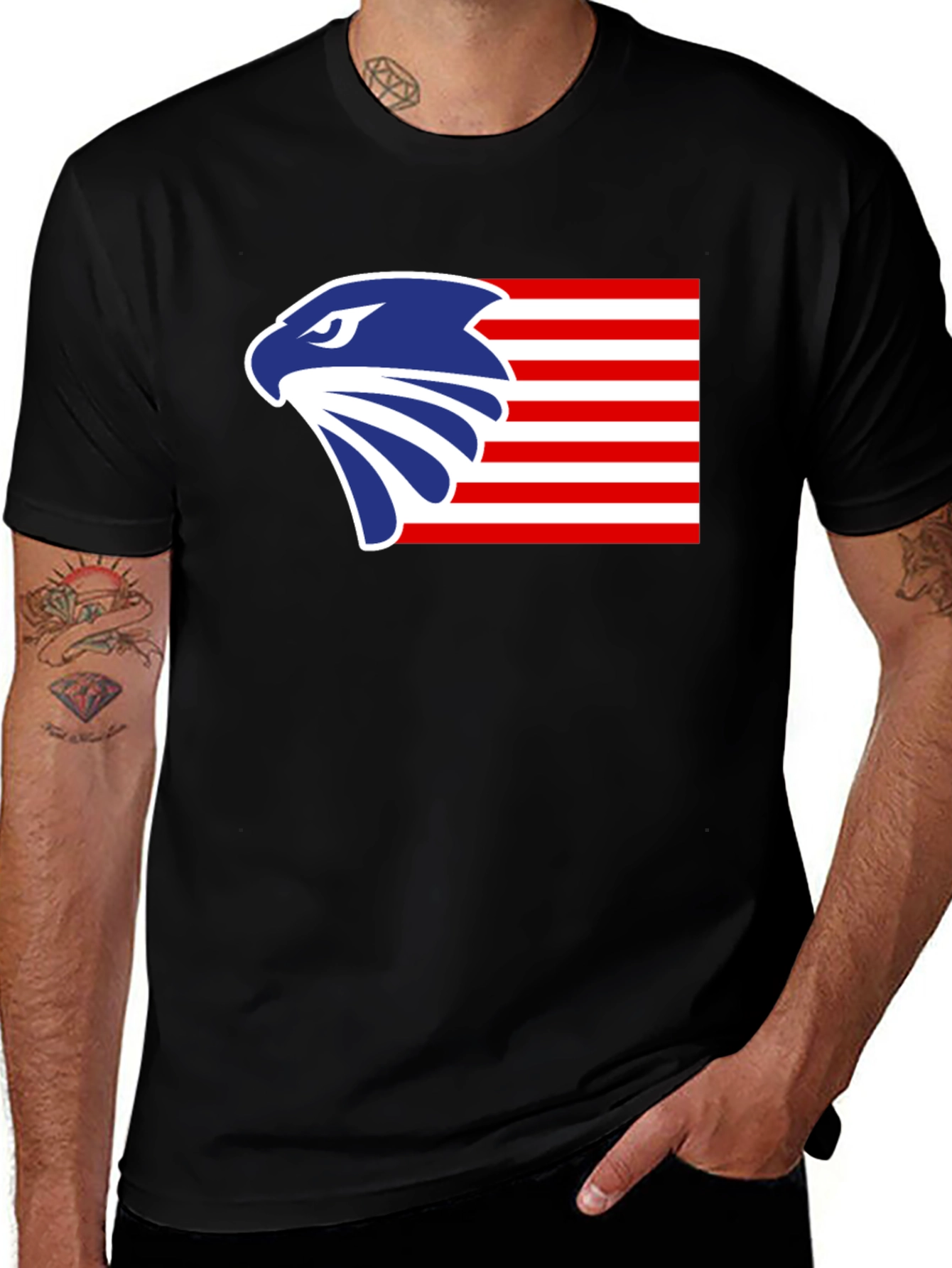 Patriotic Eagle Graphic T-Shirt - Bold American Design