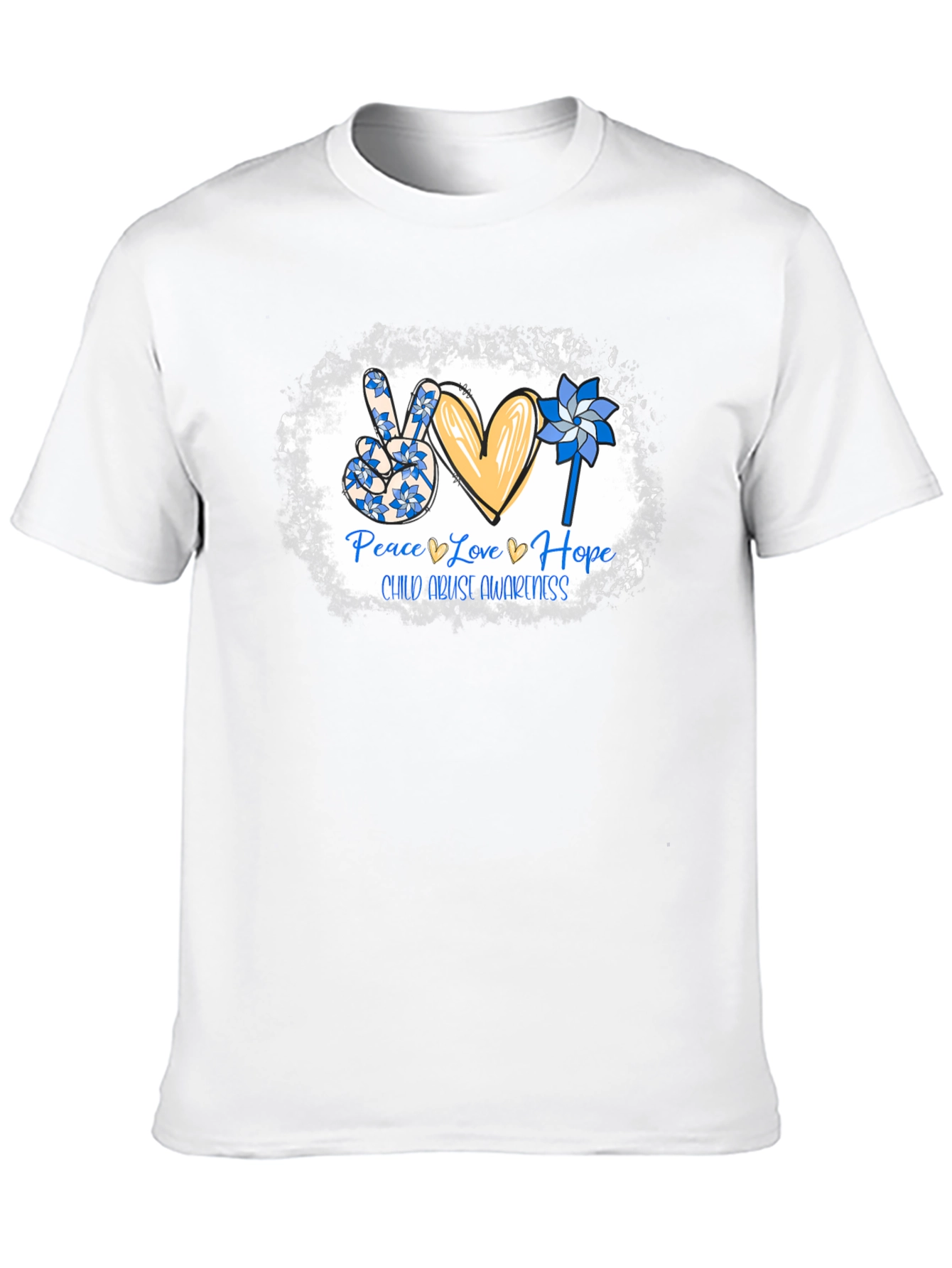 Child Abuse Awareness T-Shirt: Peace Love Hope