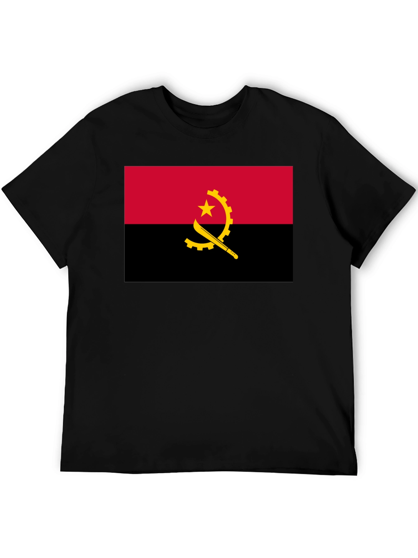 Angola Flag Graphic T-Shirt - Black