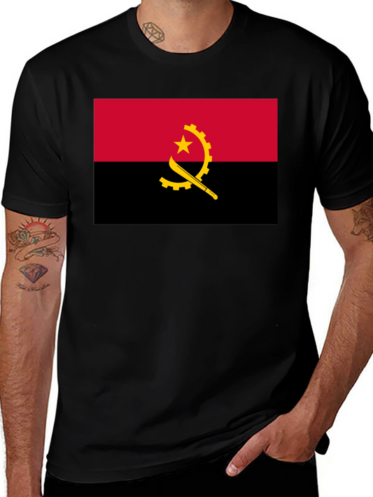 Angola Flag Graphic T-Shirt - Black