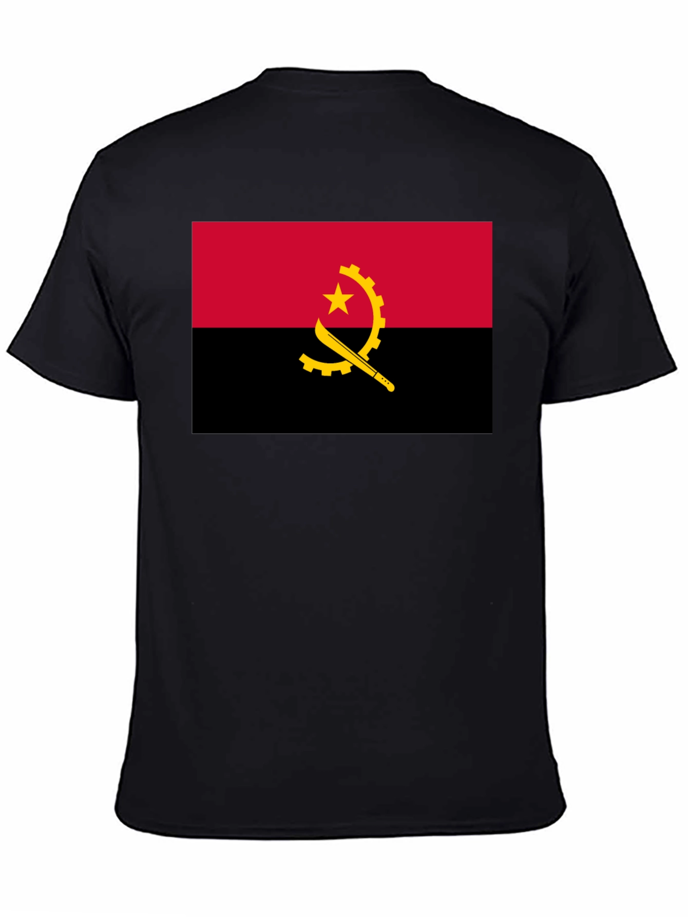 Angola Flag Graphic T-Shirt - Black