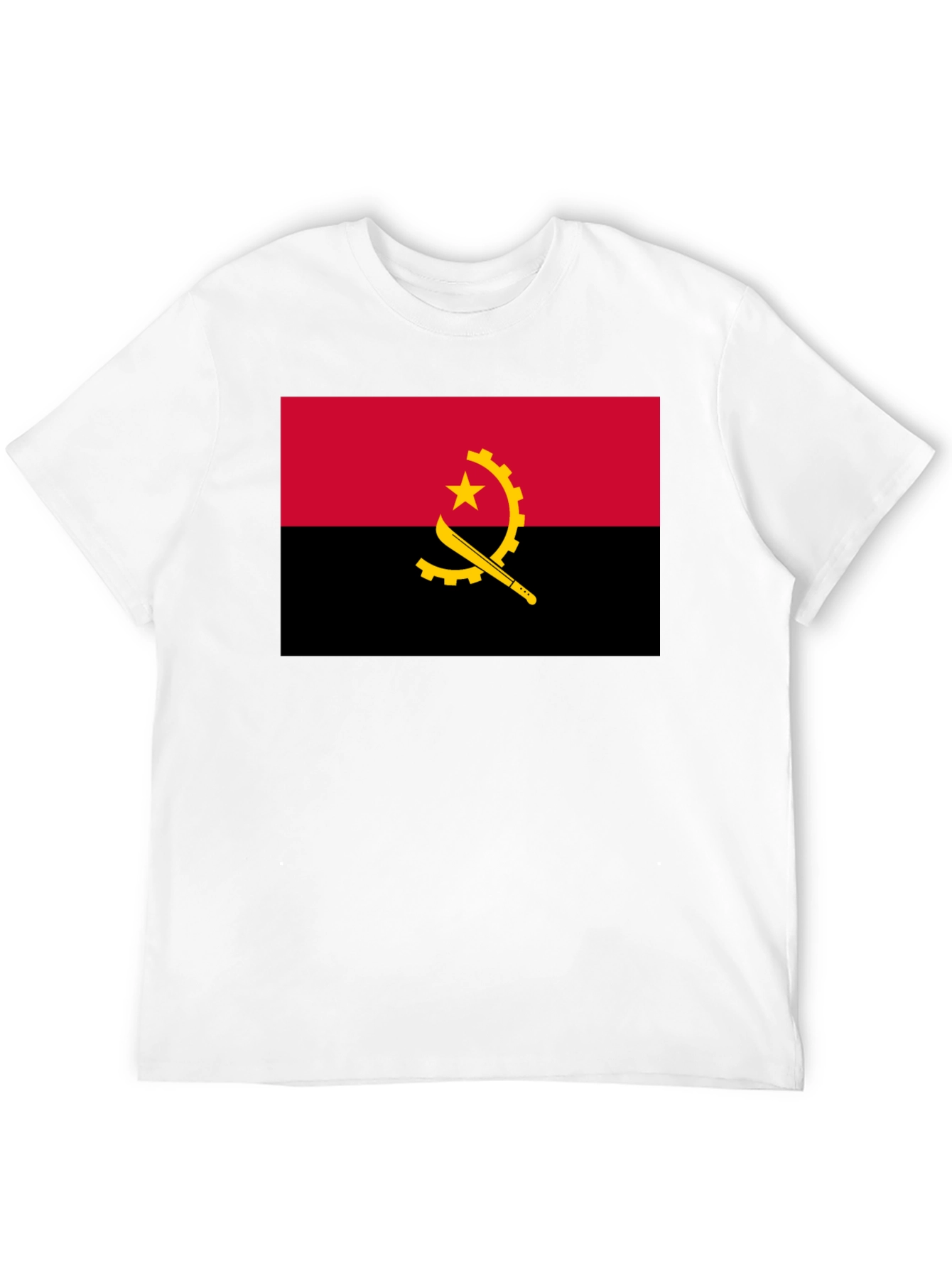 Angola Flag Graphic T-Shirt - Black