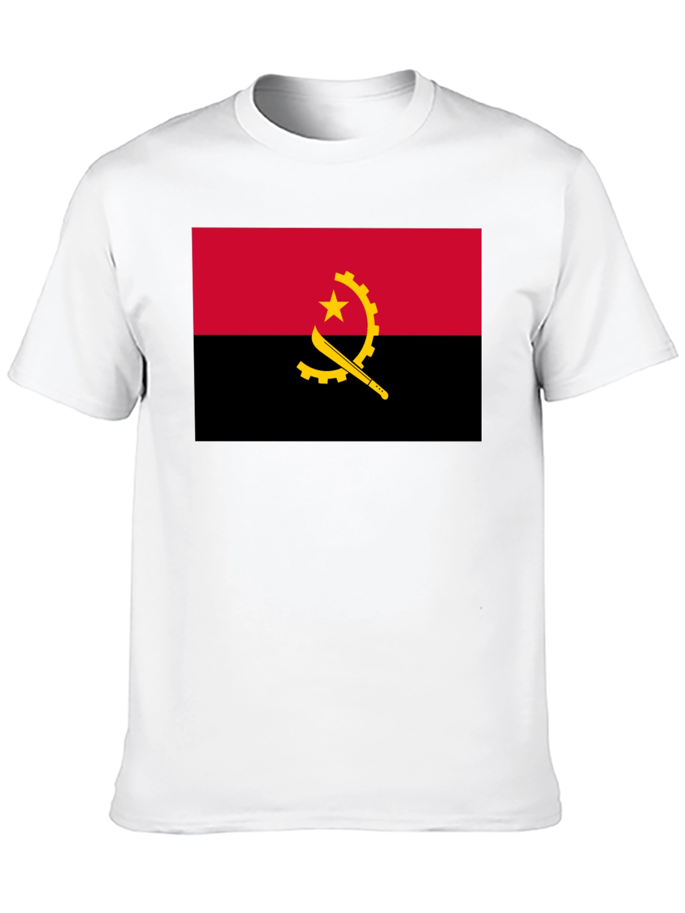 Angola Flag Graphic T-Shirt - Black