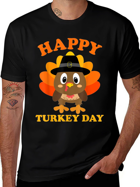 Happy Turkey Day Black T-Shirt