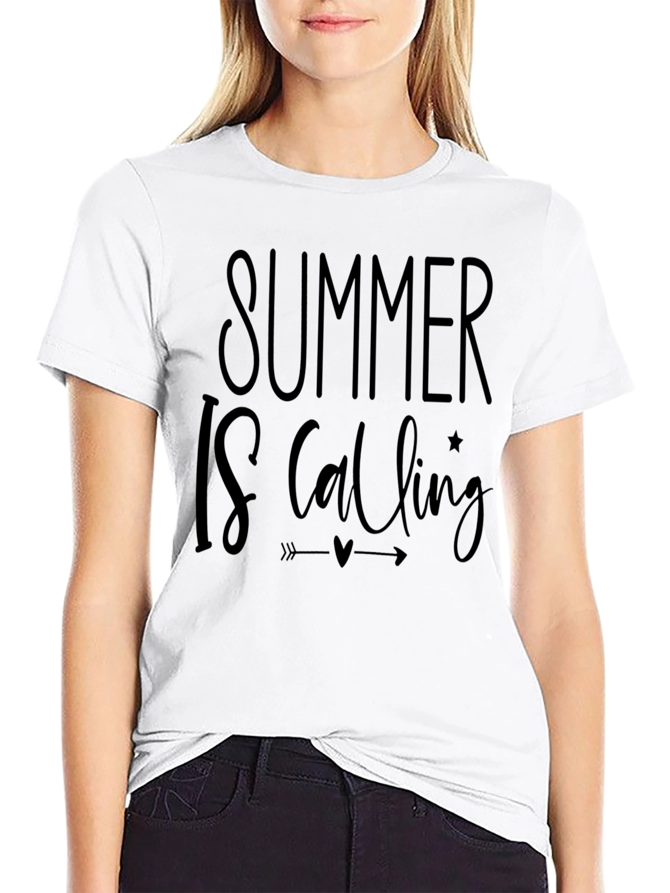 Summer Is Calling Black Graphic Tee