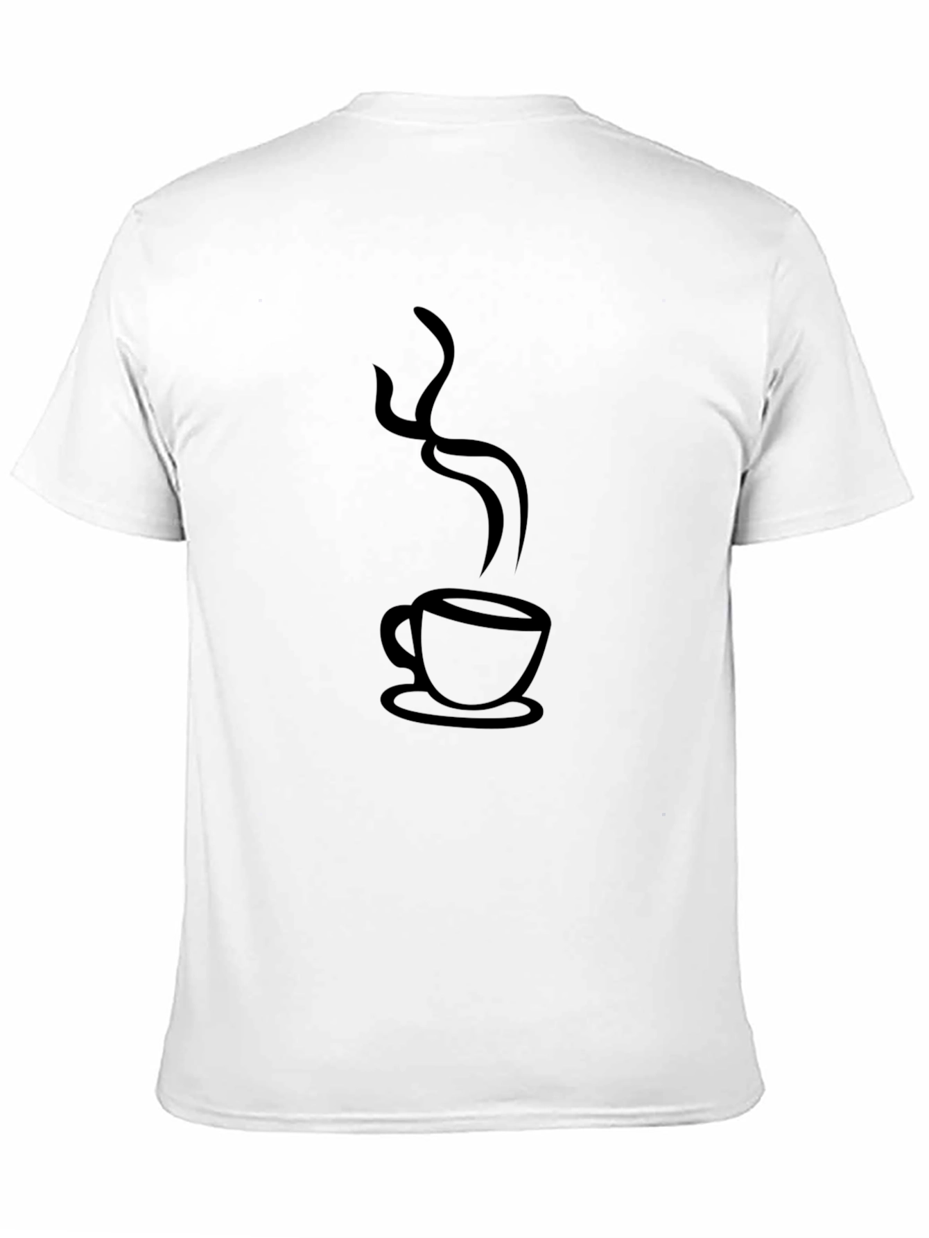 Coffee Steam Graphic T-Shirt - Casual Black Tee