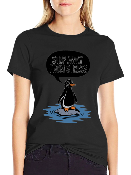 Step Away From Stress Penguin Graphic Tee