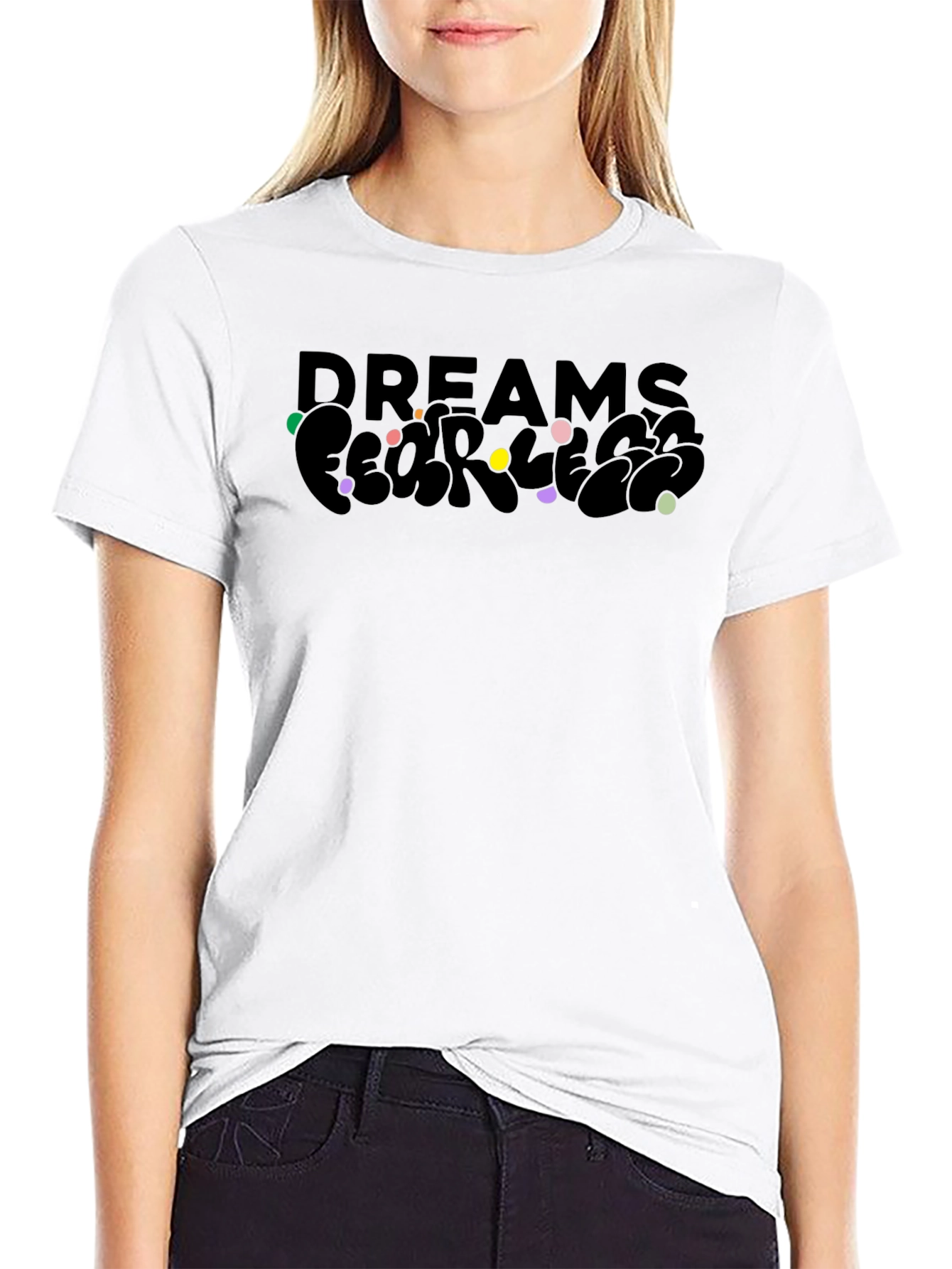 Dreams Fearless Black Graphic T-Shirt