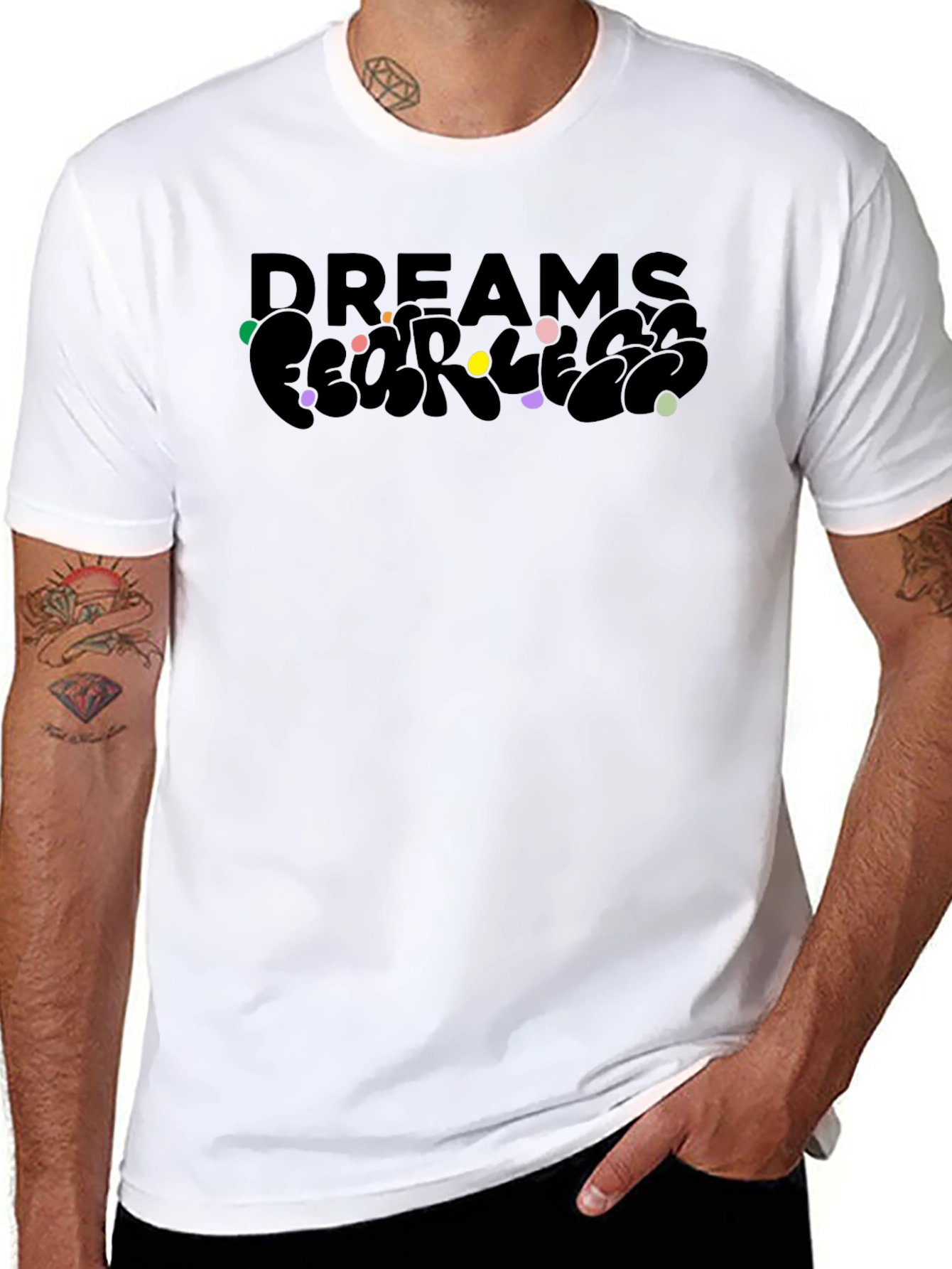 Dreams Fearless Black Graphic T-Shirt
