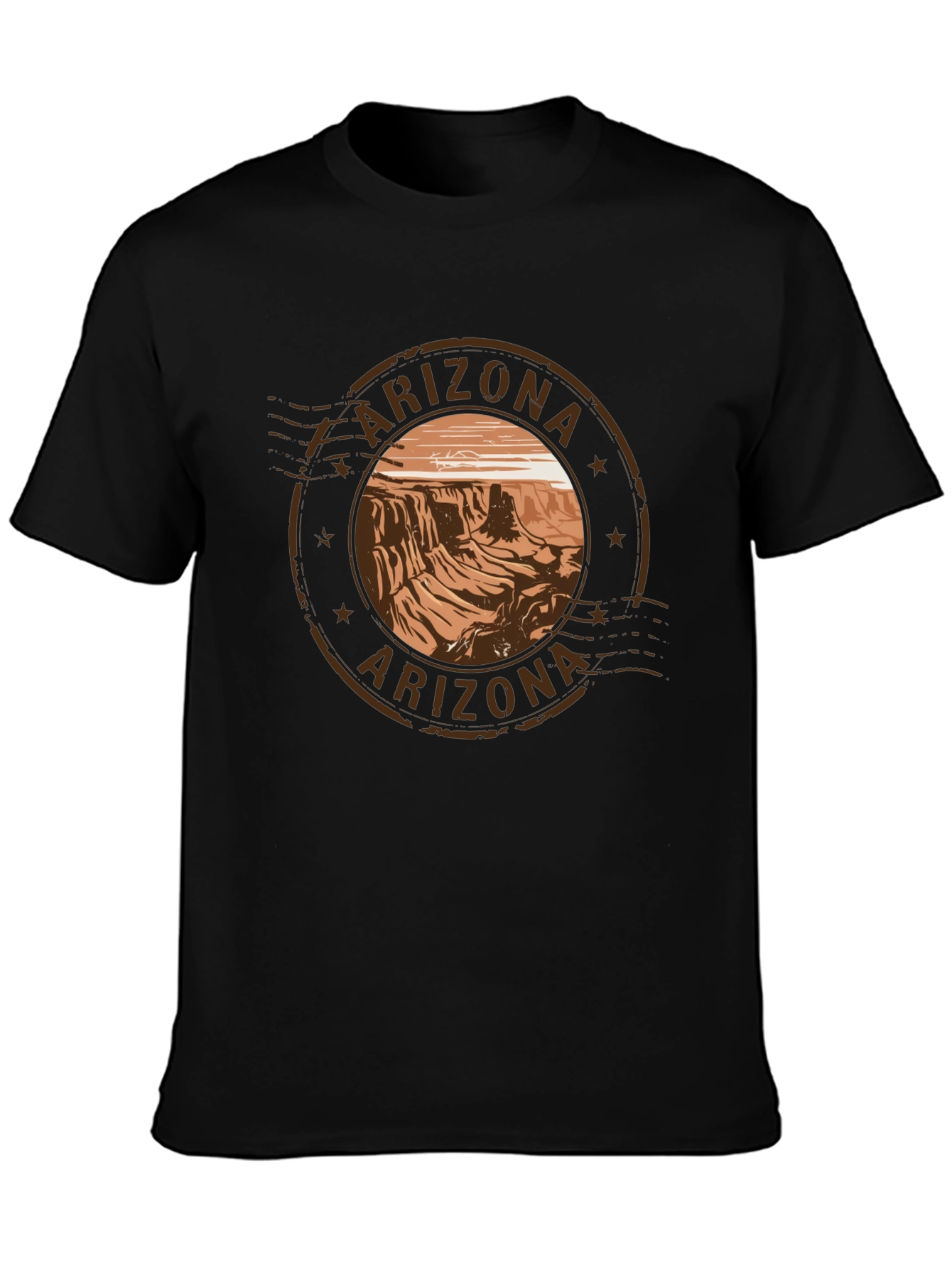 Arizona Scenic Graphic Tee - Black Cotton T-Shirt