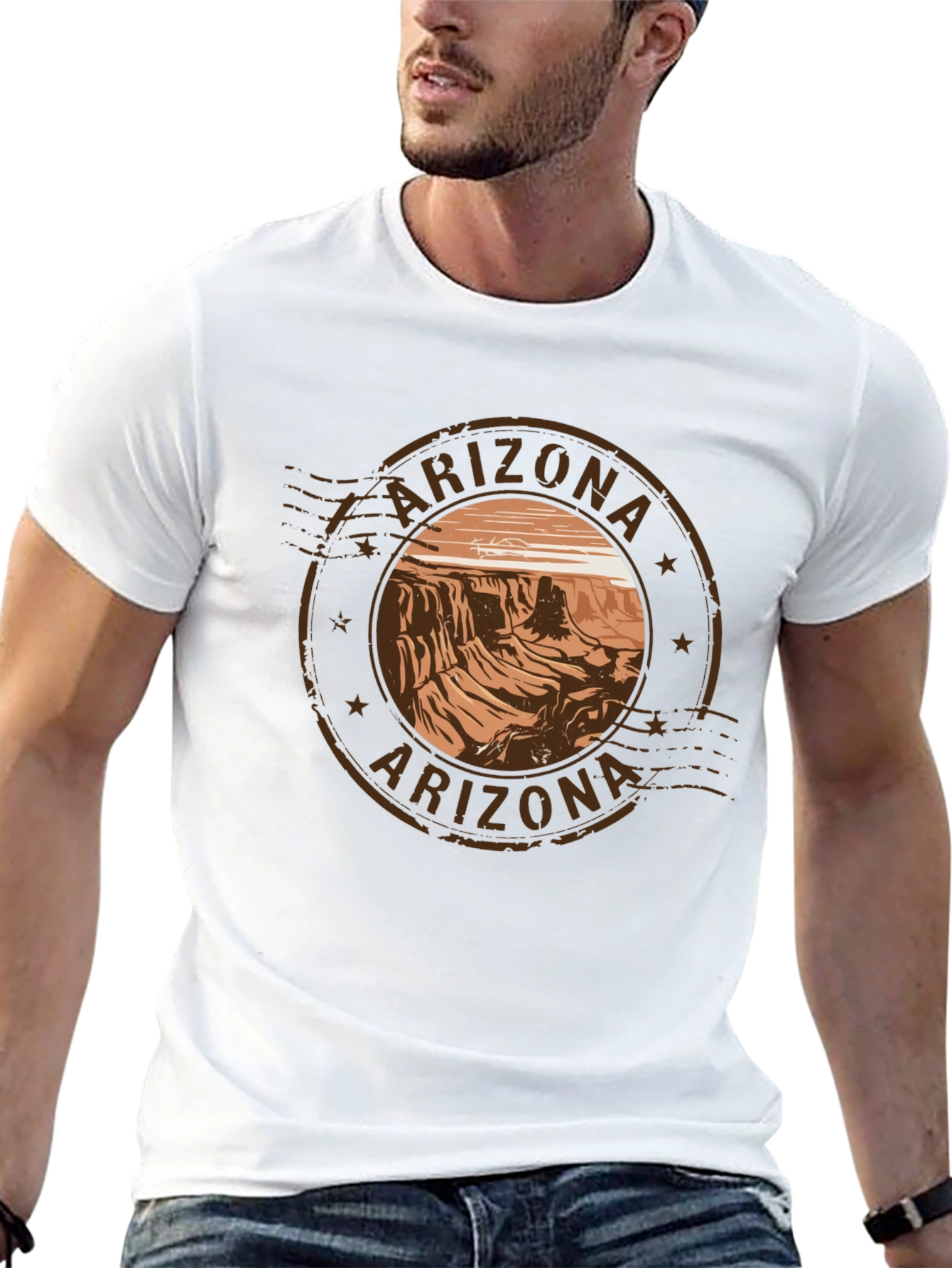Arizona Scenic Graphic Tee - Black Cotton T-Shirt