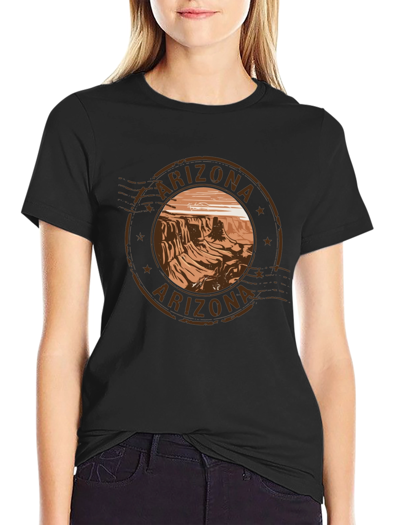 Arizona Scenic Graphic Tee - Black Cotton T-Shirt