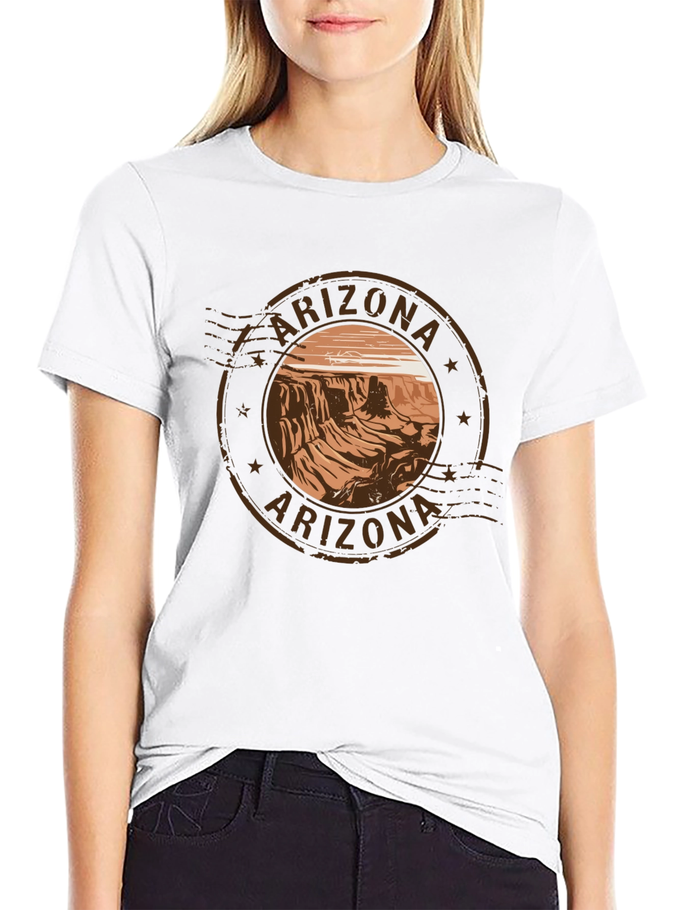 Arizona Scenic Graphic Tee - Black Cotton T-Shirt
