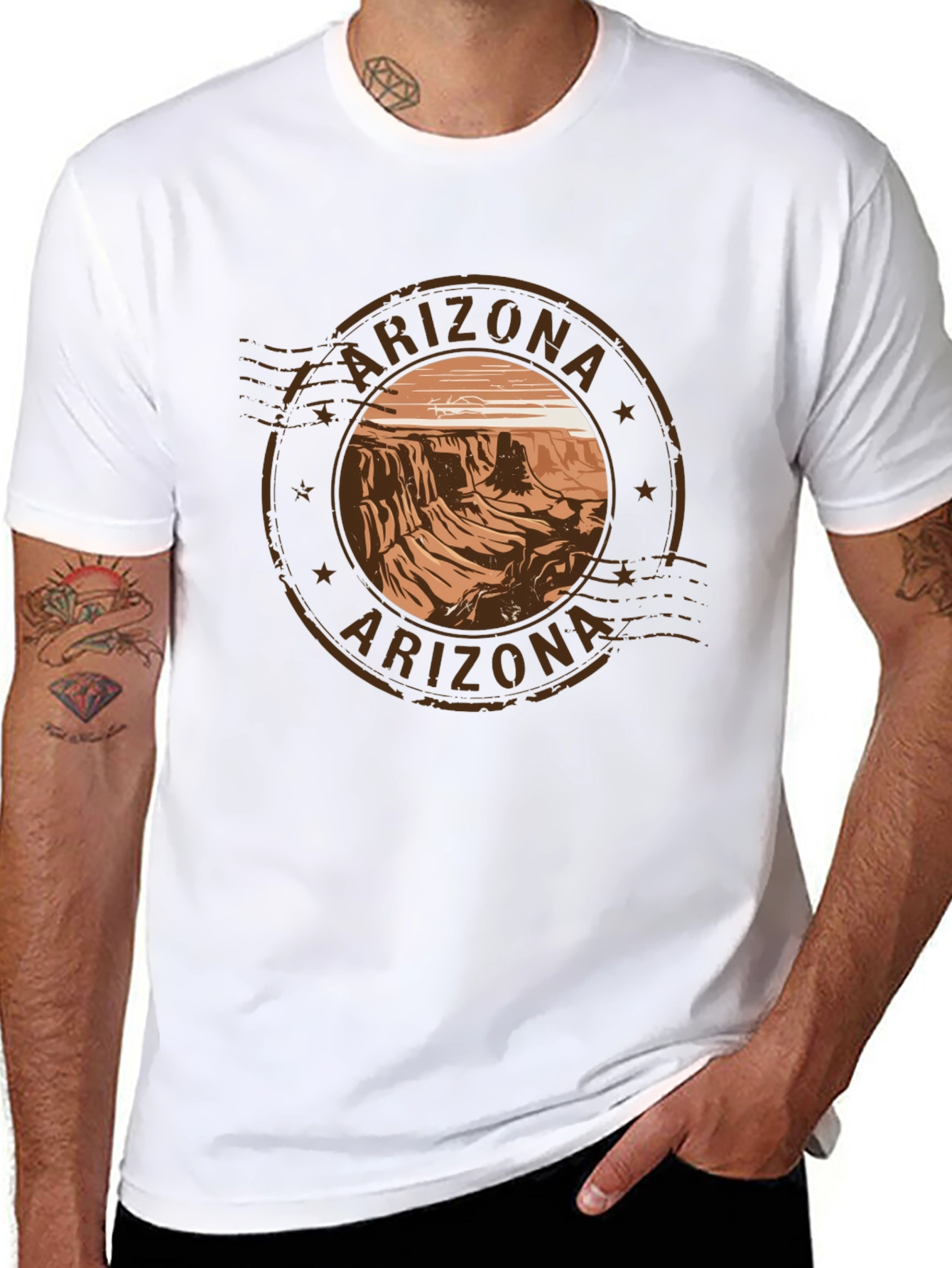 Arizona Scenic Graphic Tee - Black Cotton T-Shirt