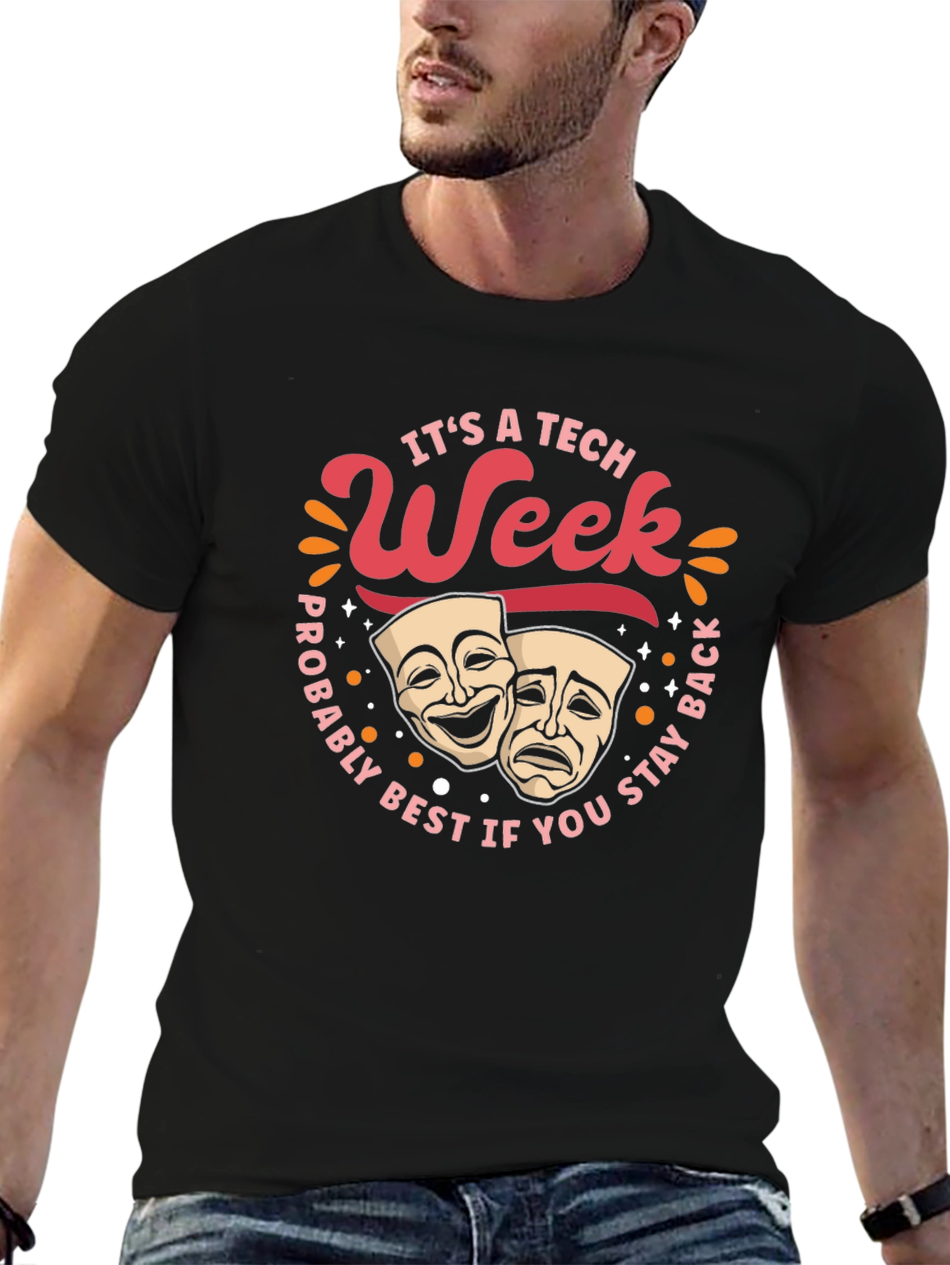 Its A Tech Week Theater Masks Graphic T-Shirt