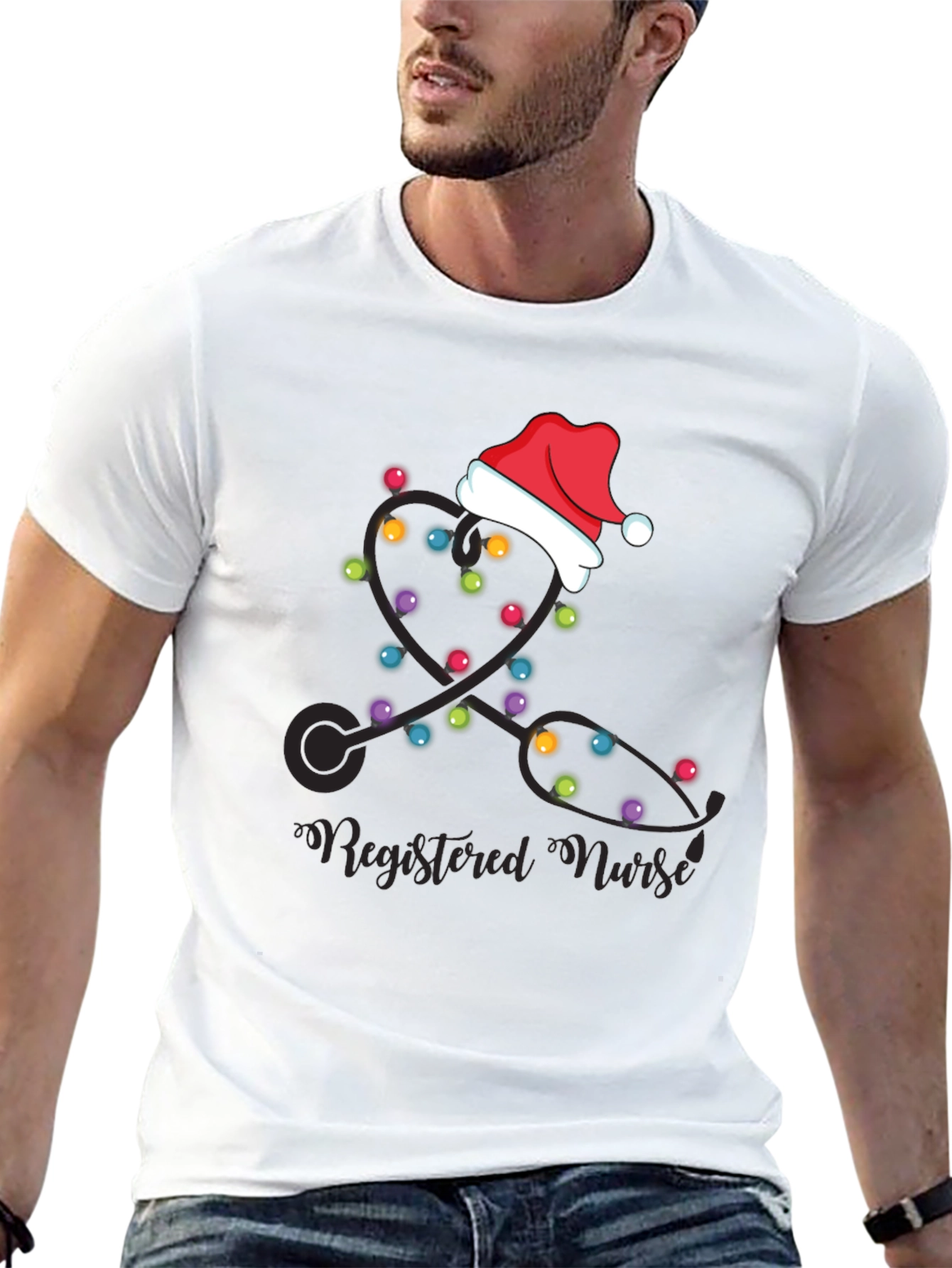 Festive Registered Nurse Christmas Holiday T-Shirt