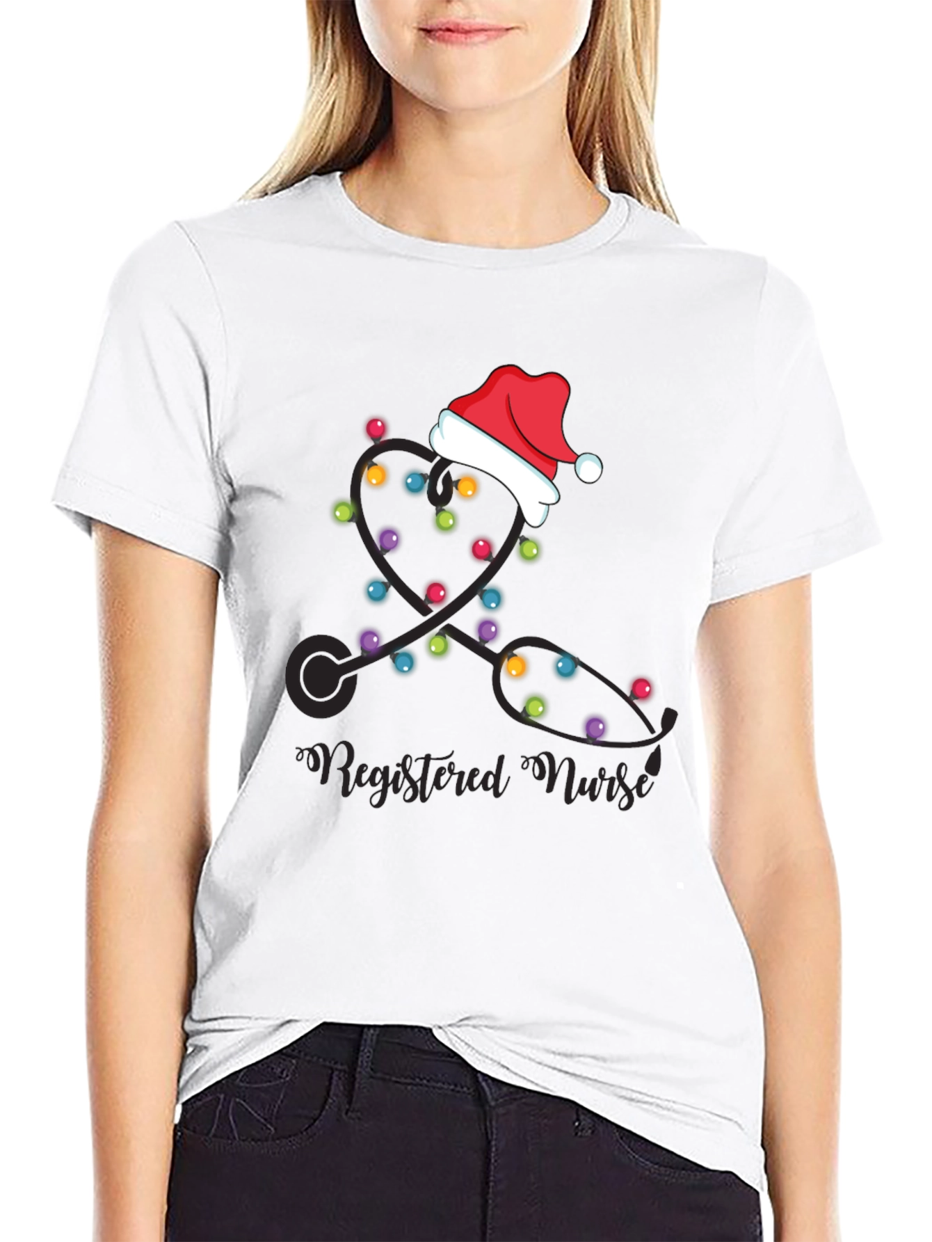 Festive Registered Nurse Christmas Holiday T-Shirt