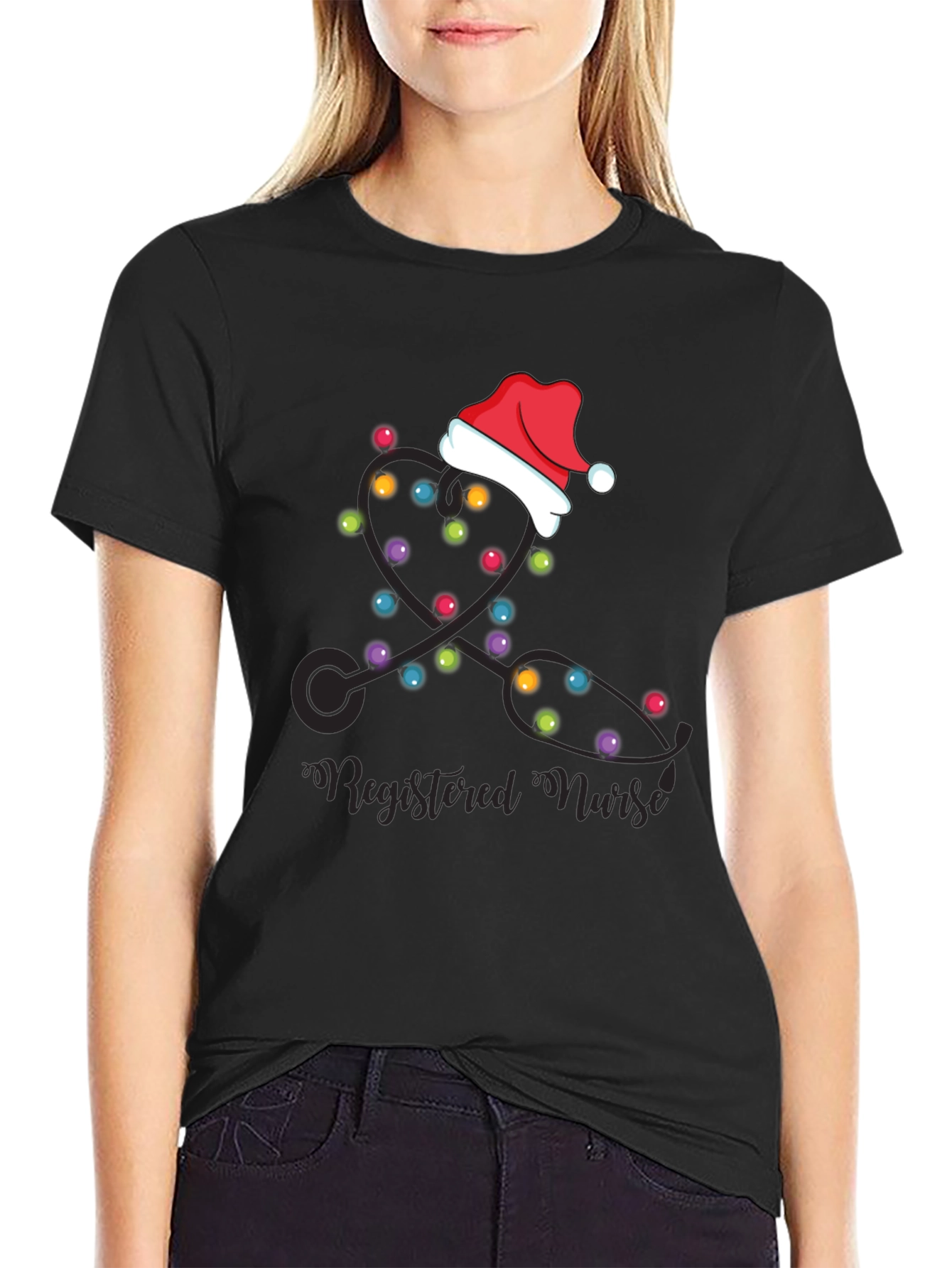 Festive Registered Nurse Christmas Holiday T-Shirt