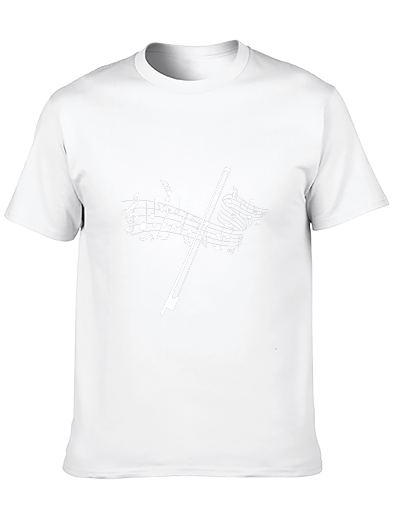 Musical Notes Graphic Tee - Black Cotton Blend
