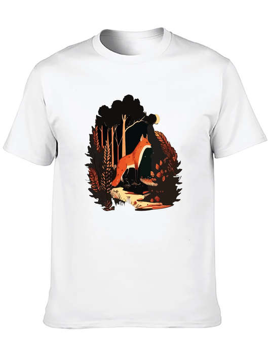 Fox in Forest Graphic T-Shirt - Nature Lover Tee