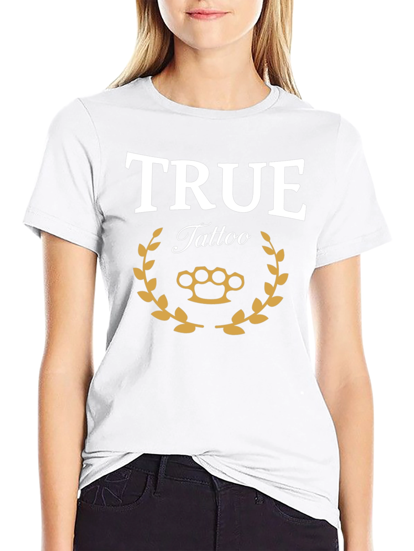 True Tattoo Graphic Print Black T-Shirt