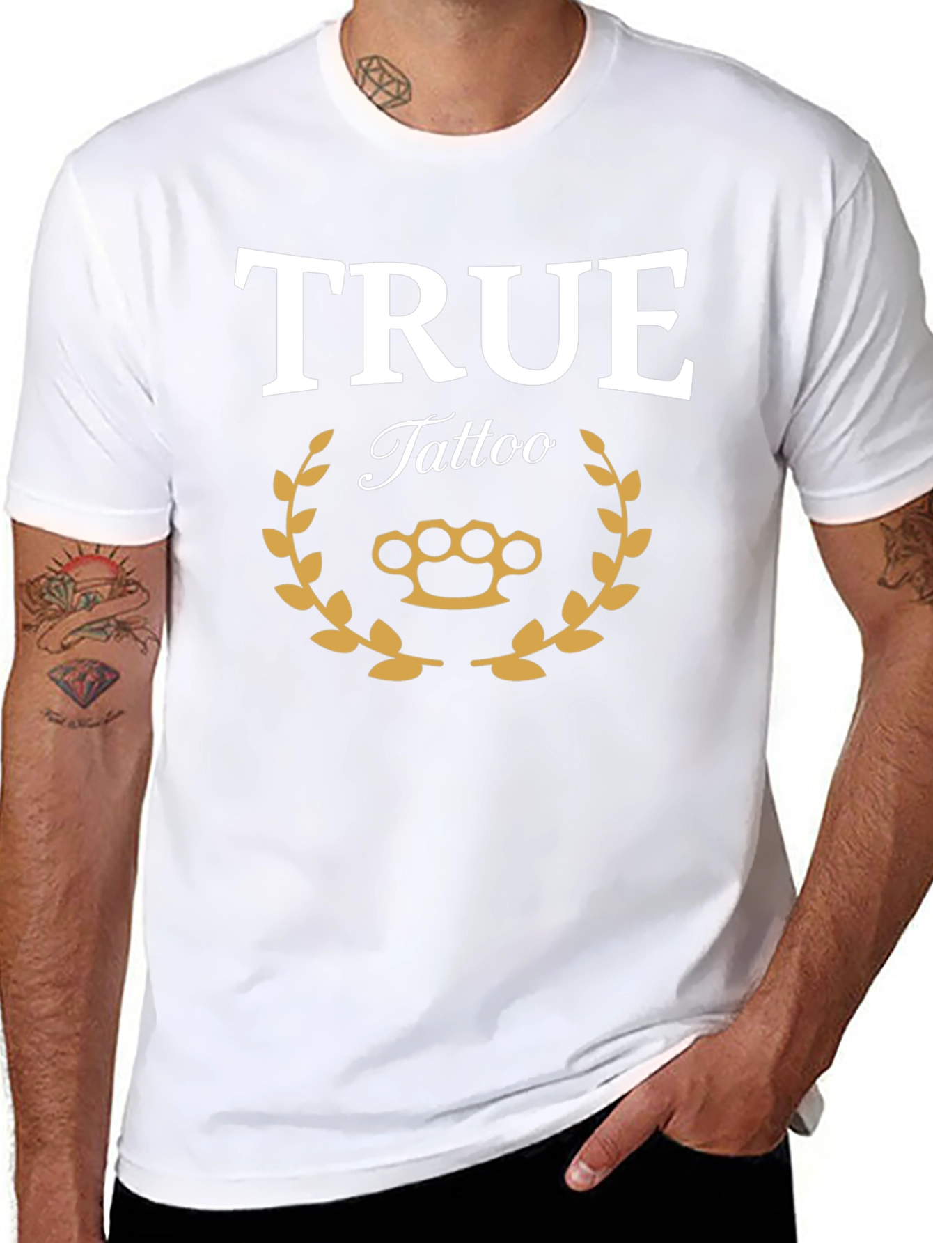 True Tattoo Graphic Print Black T-Shirt