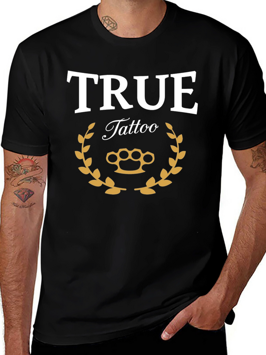 True Tattoo Graphic Print Black T-Shirt