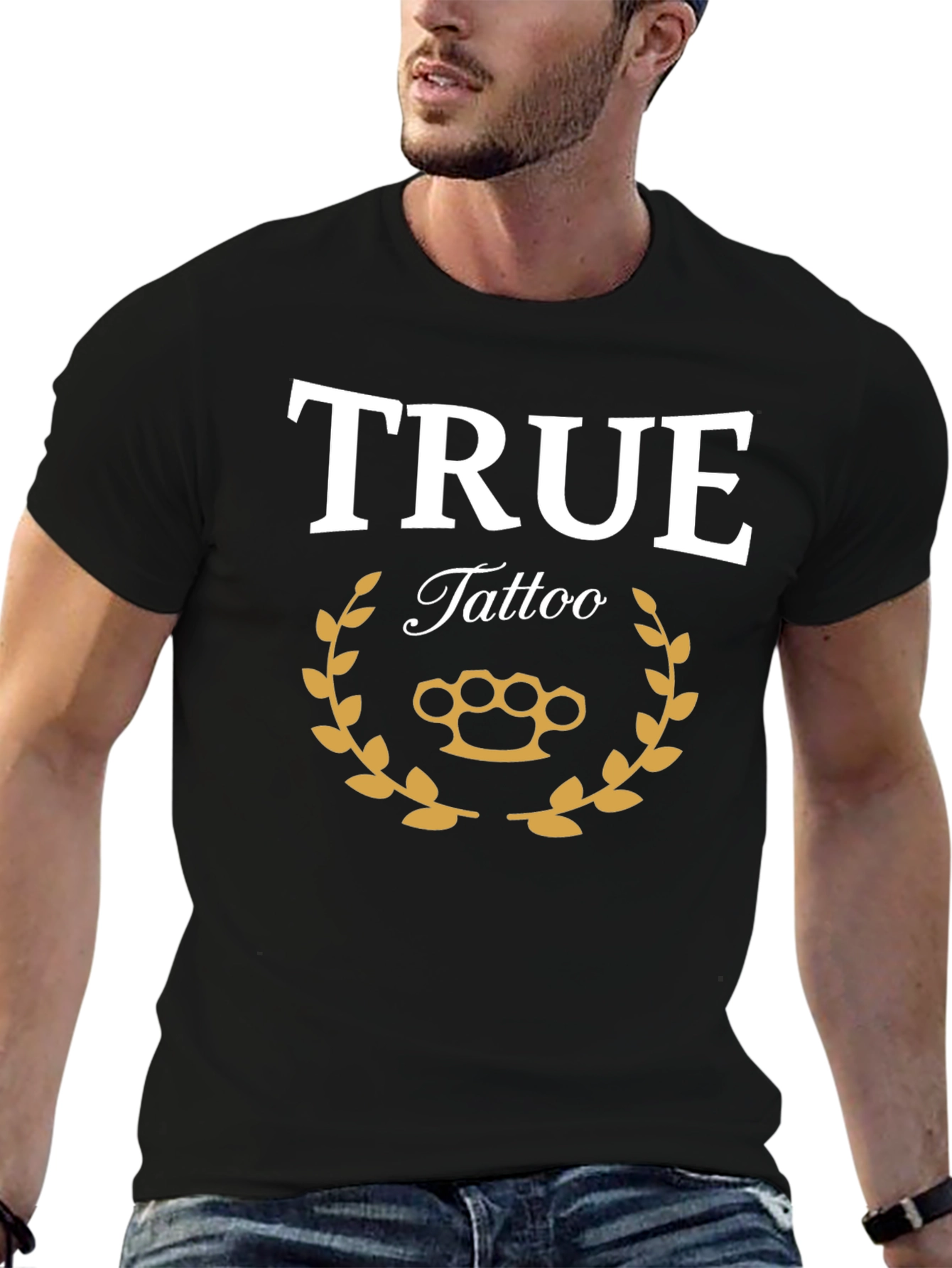 True Tattoo Graphic Print Black T-Shirt