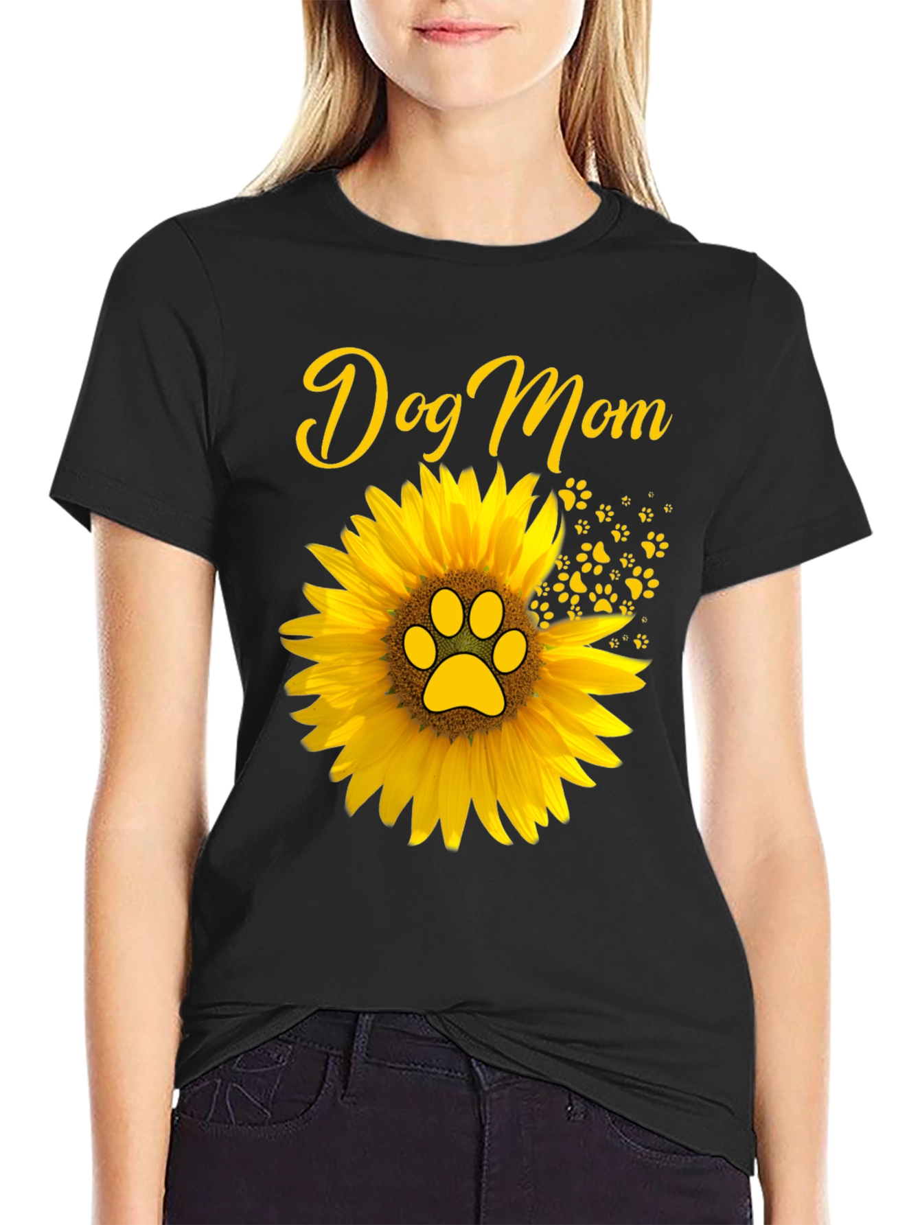 Sunflower Dog Mom T-Shirt – Cute Dog Lover Graphic Tee