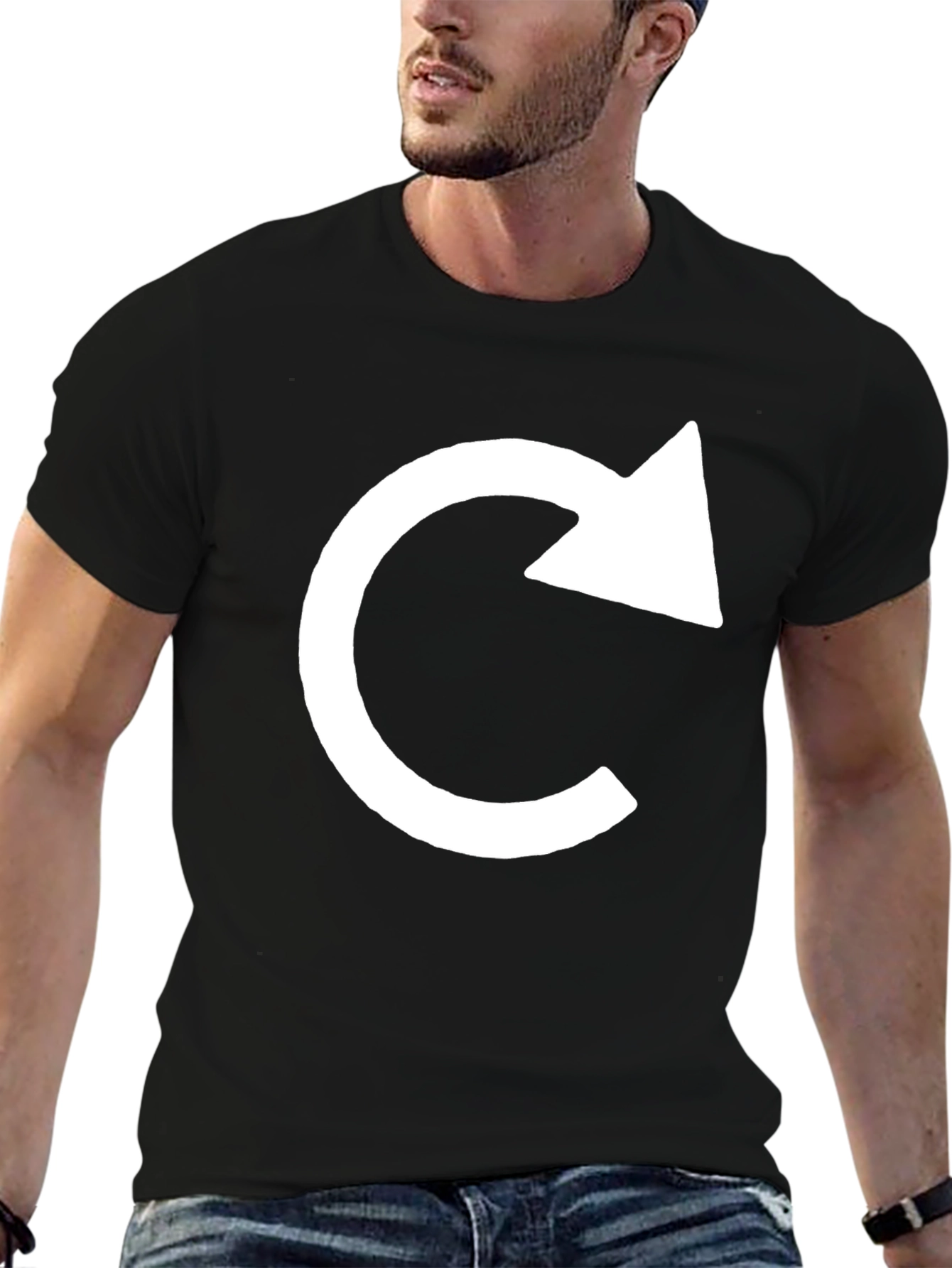 Minimalist Refresh Arrow Black T-Shirt