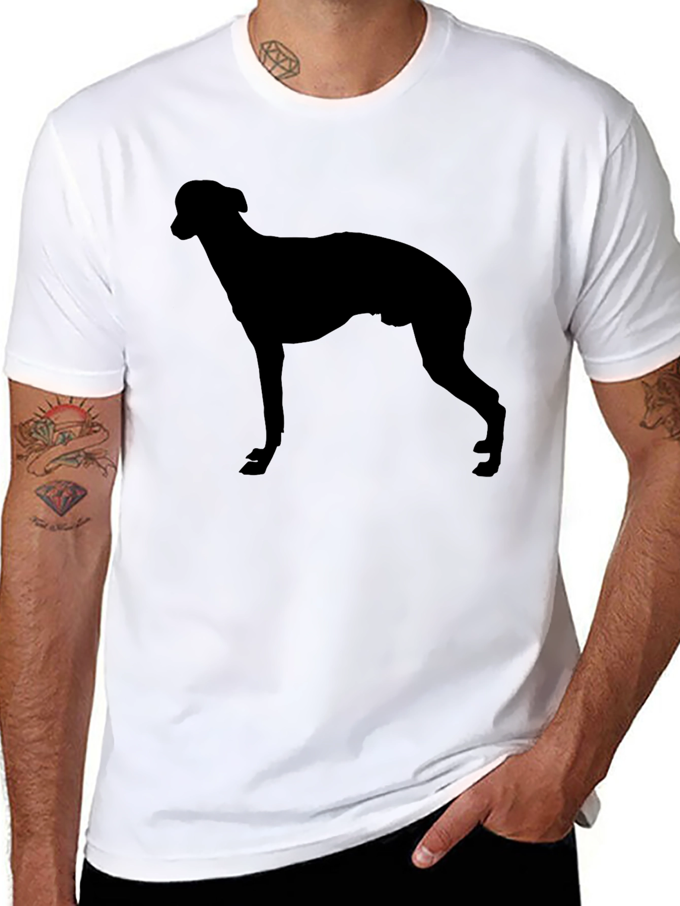Dog Silhouette T-Shirt – Minimalist Dog Lover Graphic Tee