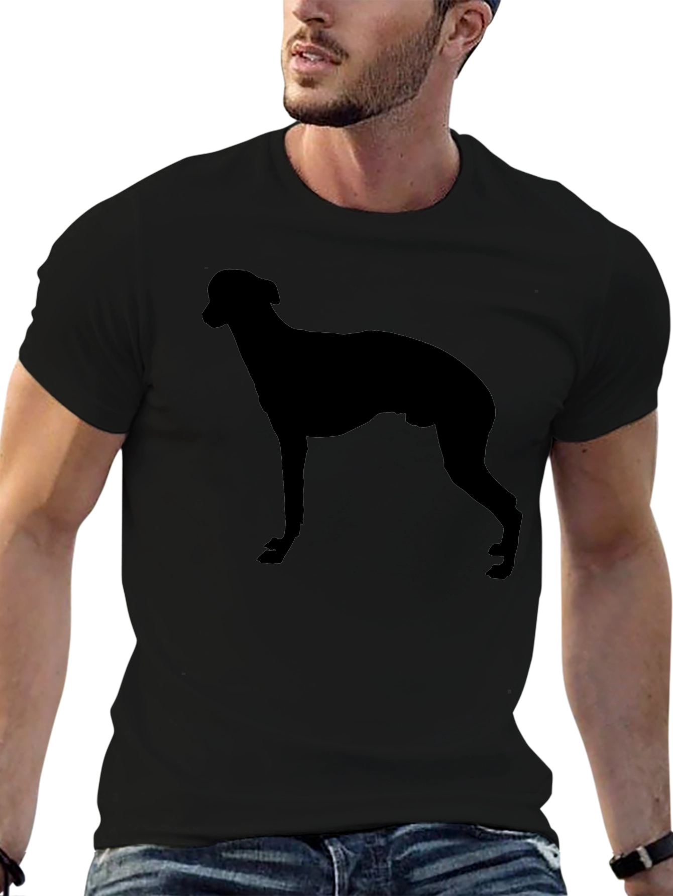 Dog Silhouette T-Shirt – Minimalist Dog Lover Graphic Tee