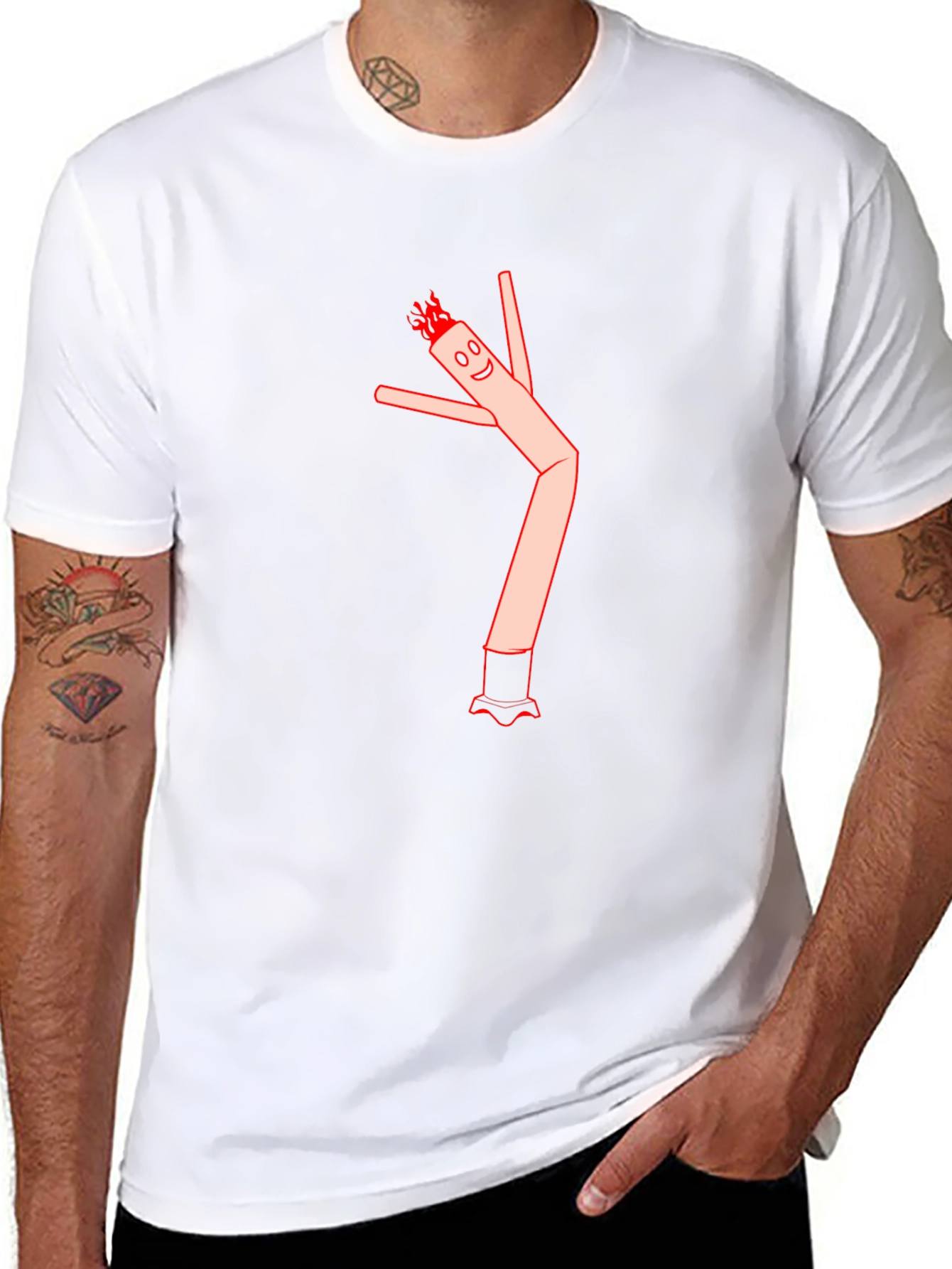Wacky Waving Inflatable Arm Flailing Tube Man T-Shirt