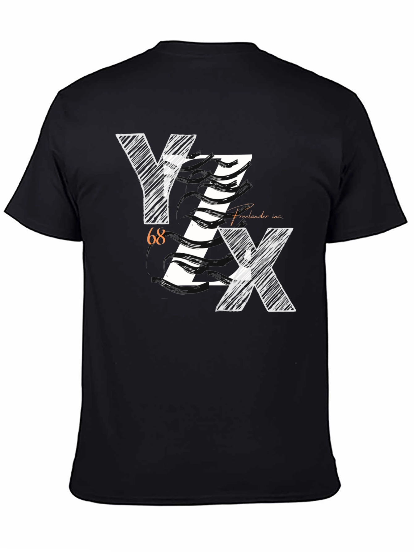 Stylish YZX 68 Freelancer Inc. Black Graphic Tee