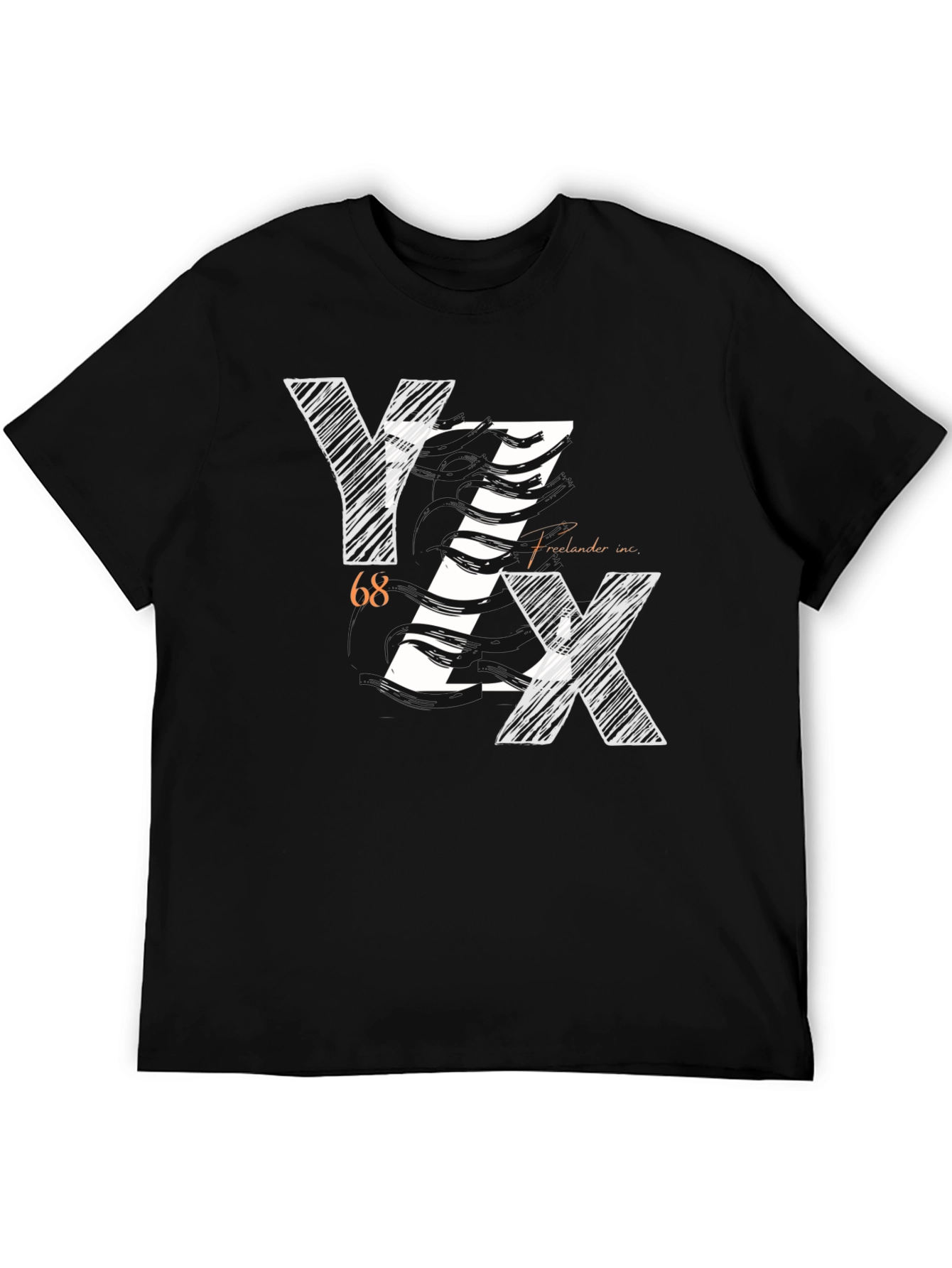 Stylish YZX 68 Freelancer Inc. Black Graphic Tee