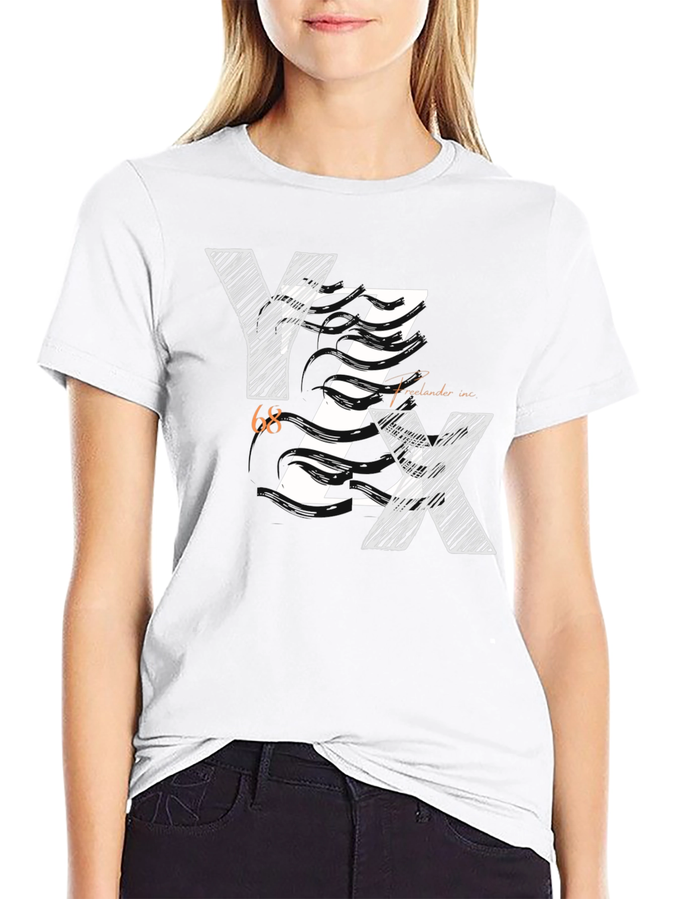Stylish YZX 68 Freelancer Inc. Black Graphic Tee