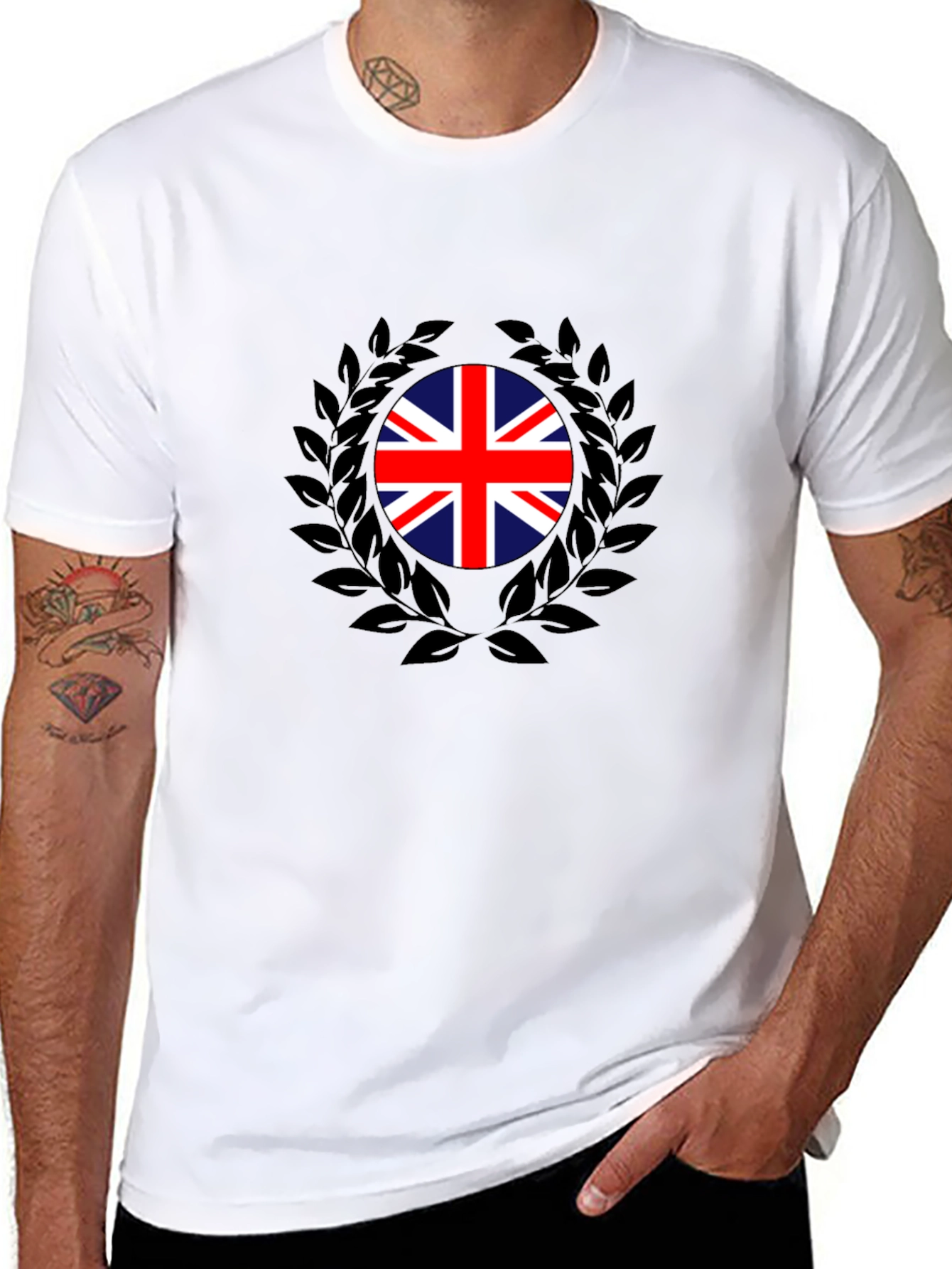Union Jack Laurel Wreath Graphic Tee