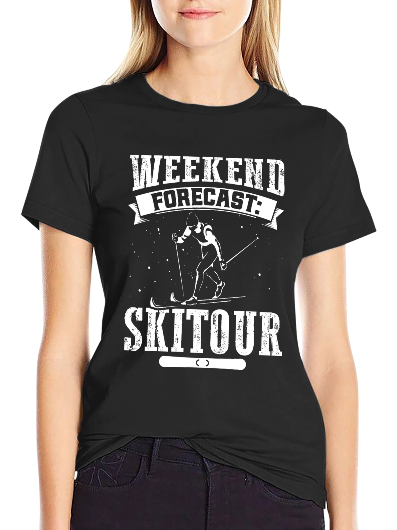 Weekend Forecast Ski Tour Black T-Shirt