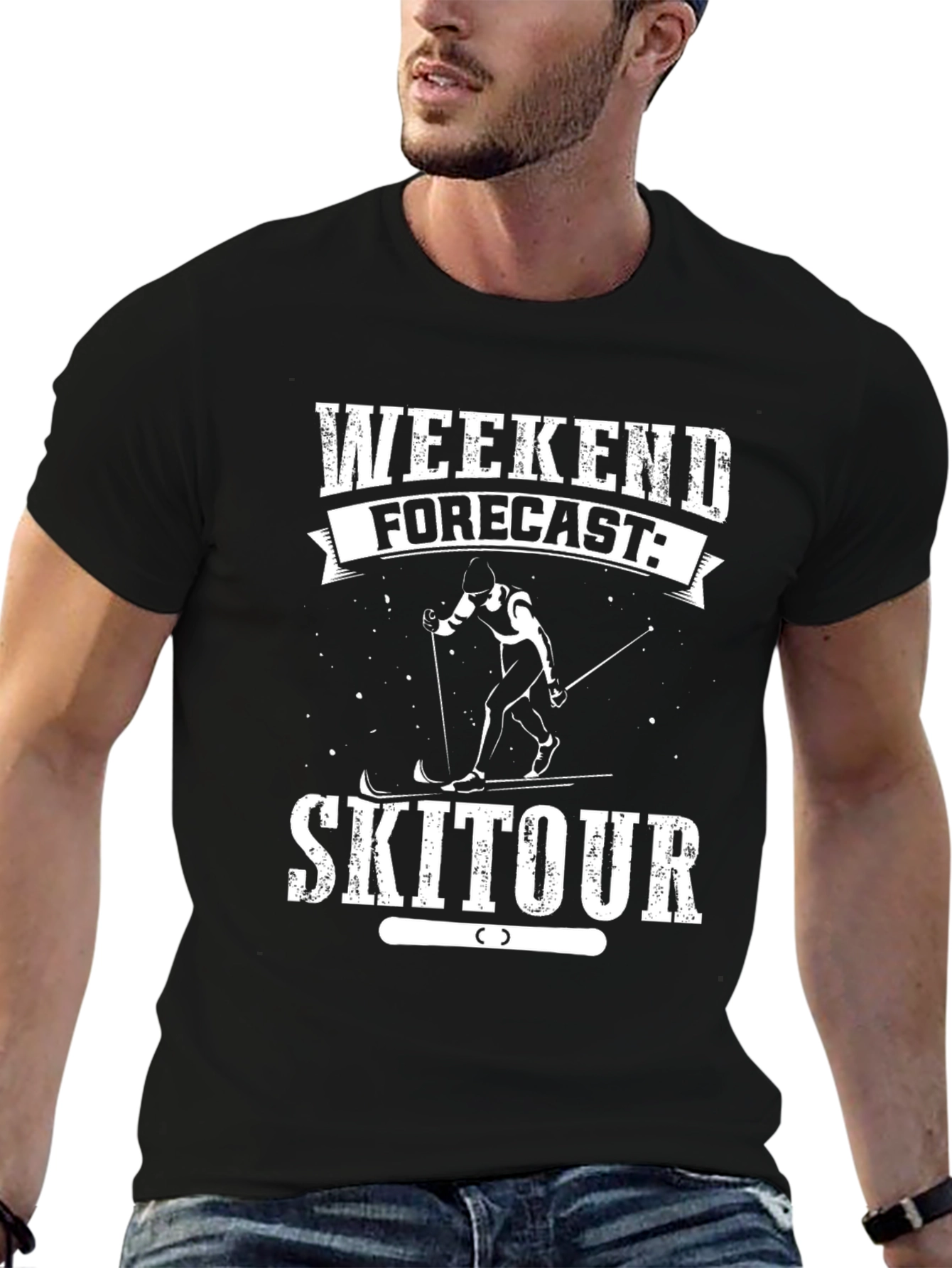 Weekend Forecast Ski Tour Black T-Shirt