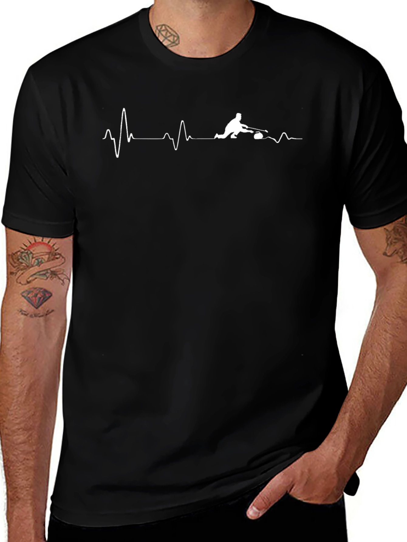 Curling Heartbeat T-Shirt - Unique Sportswear