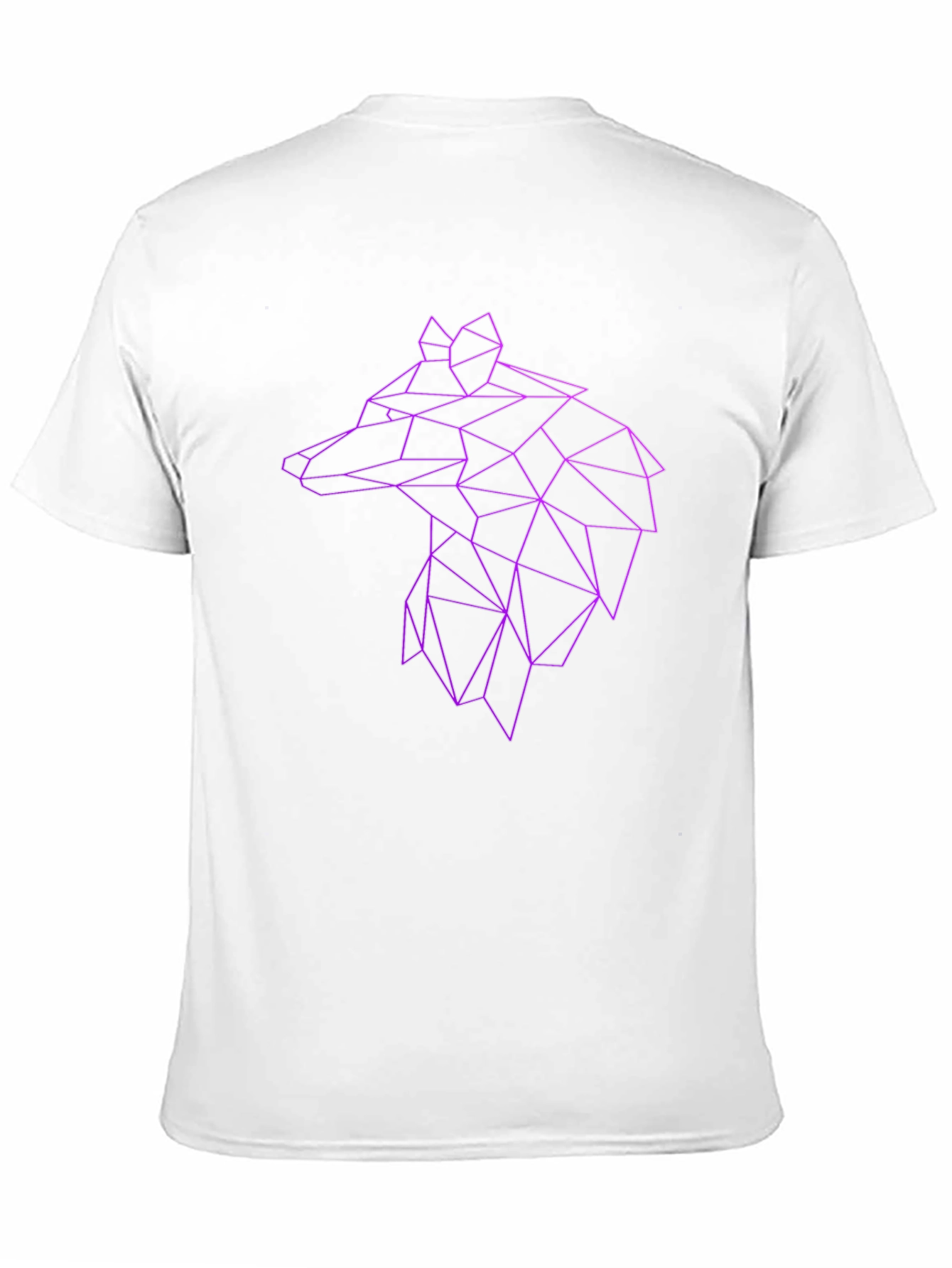 Geometric Wolf Graphic Tee - Black Cotton