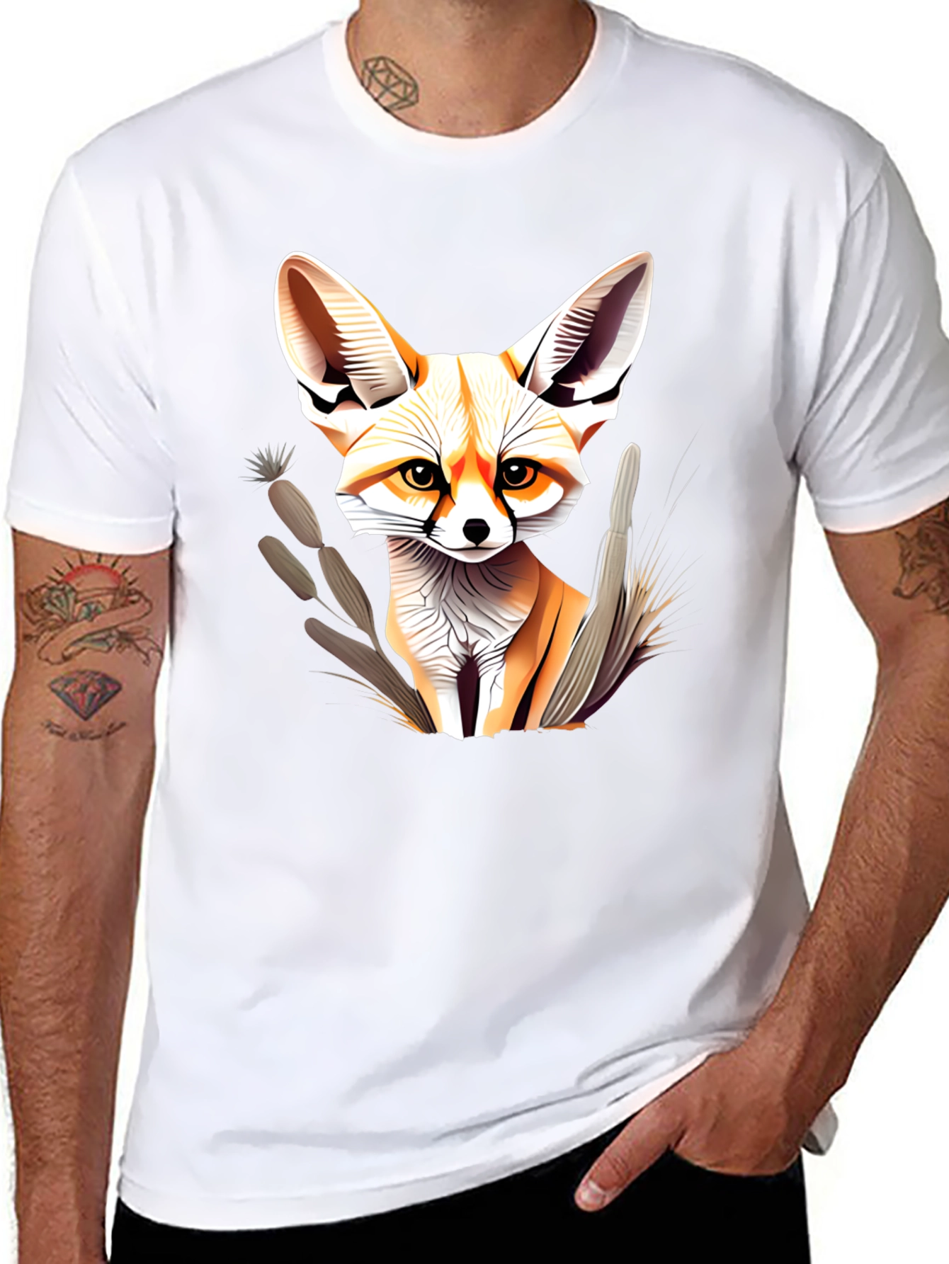 Fennec Fox Graphic T-Shirt - Unisex Black Tee
