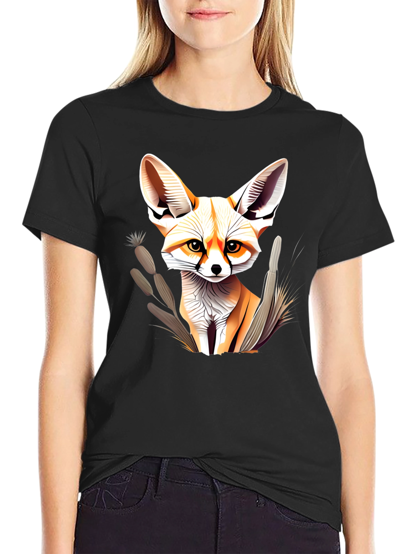 Fennec Fox Graphic T-Shirt - Unisex Black Tee
