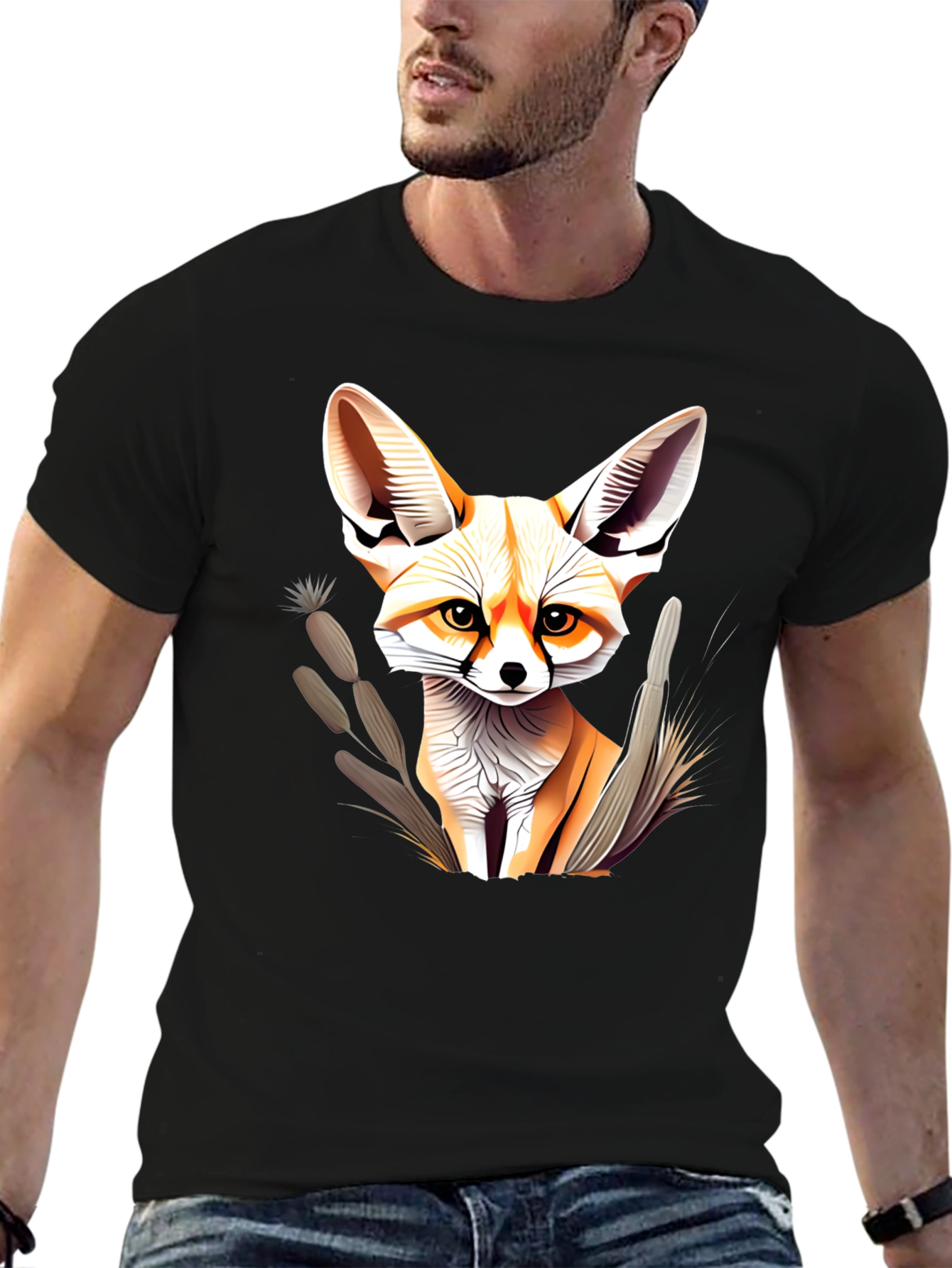 Fennec Fox Graphic T-Shirt - Unisex Black Tee