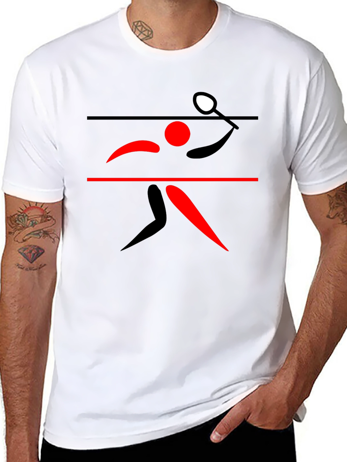 Table Tennis Player Graphic Tee - Black