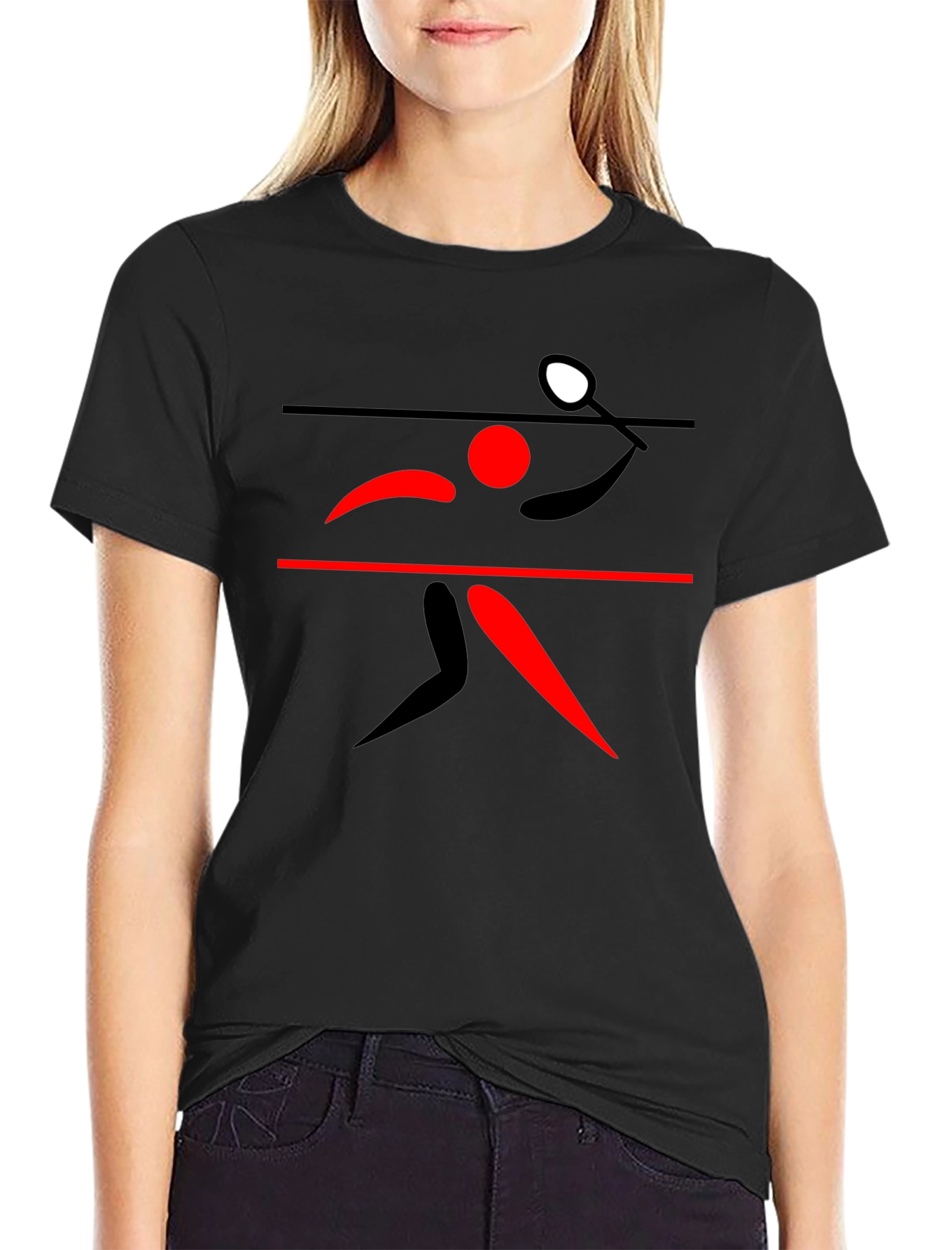 Table Tennis Player Graphic Tee - Black