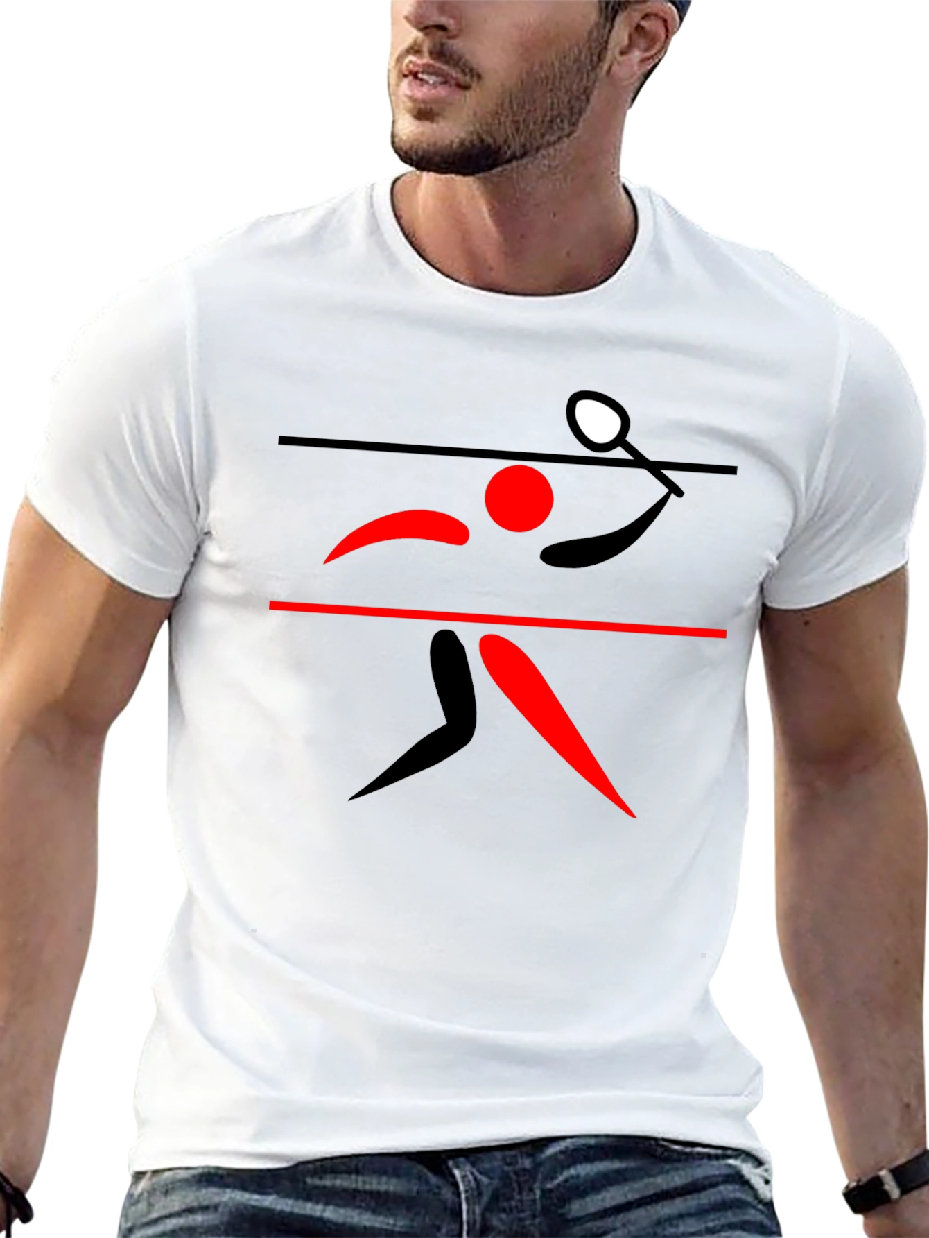 Table Tennis Player Graphic Tee - Black