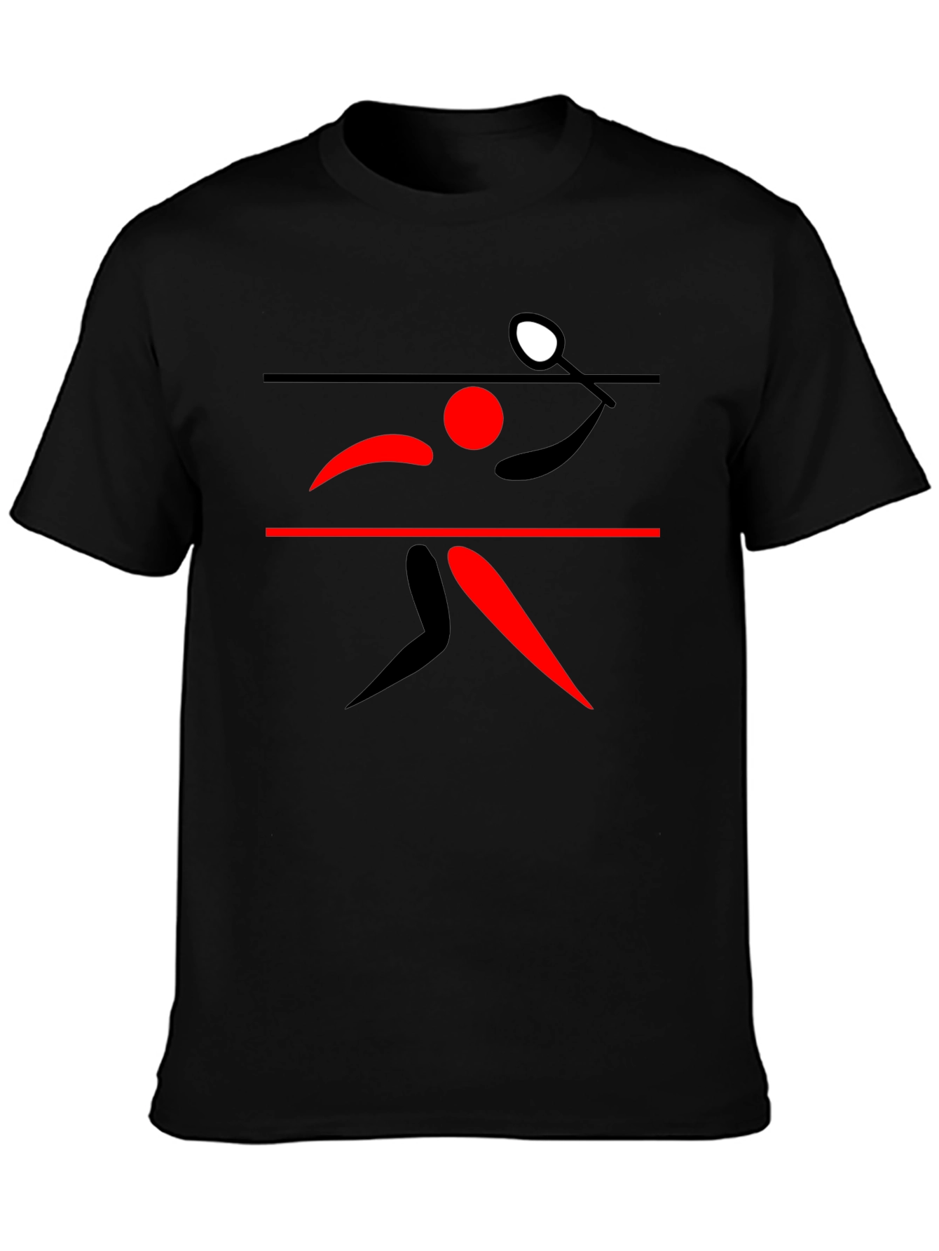 Table Tennis Player Graphic Tee - Black