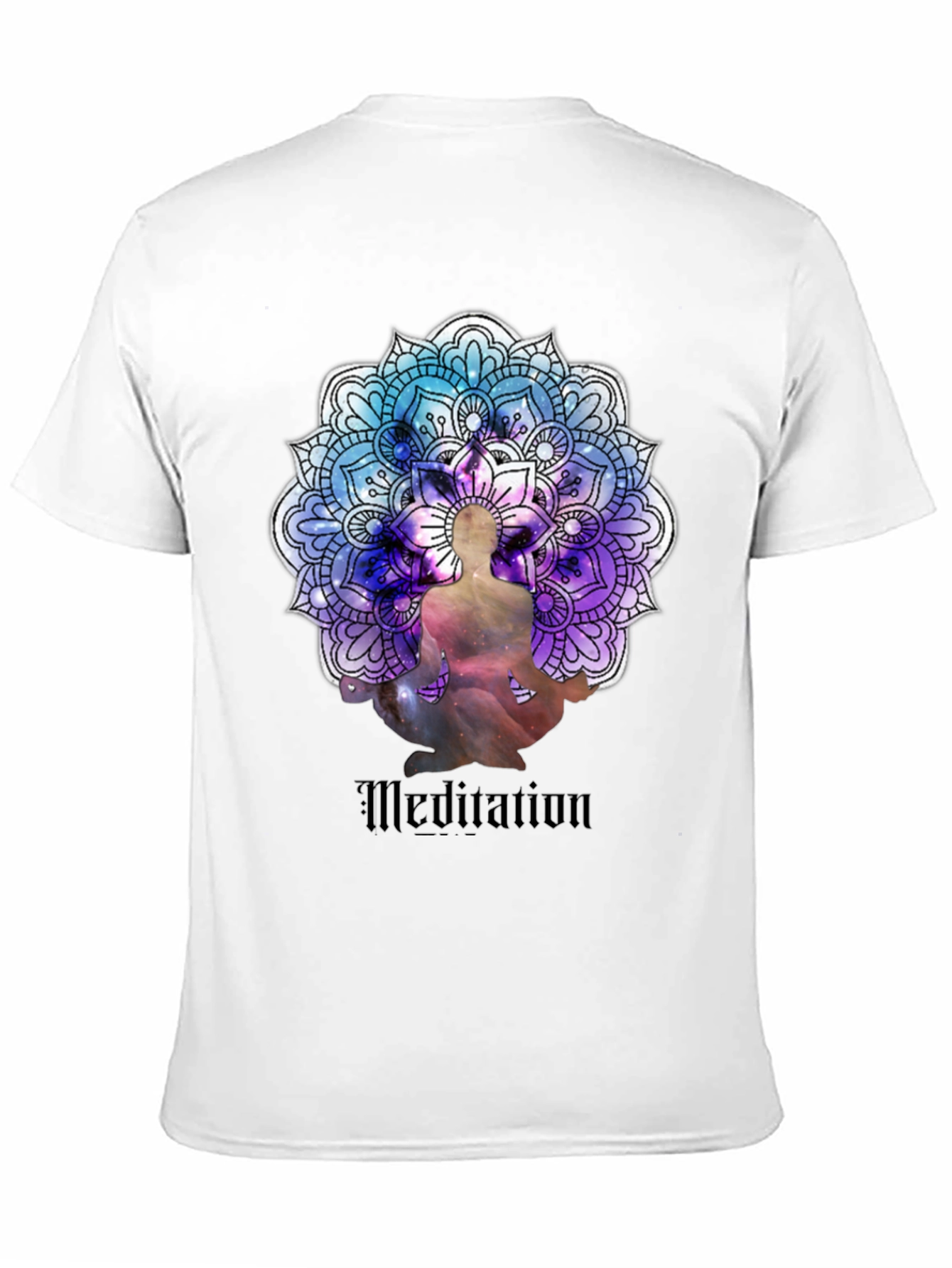 Meditation Mandala Graphic Black T-Shirt