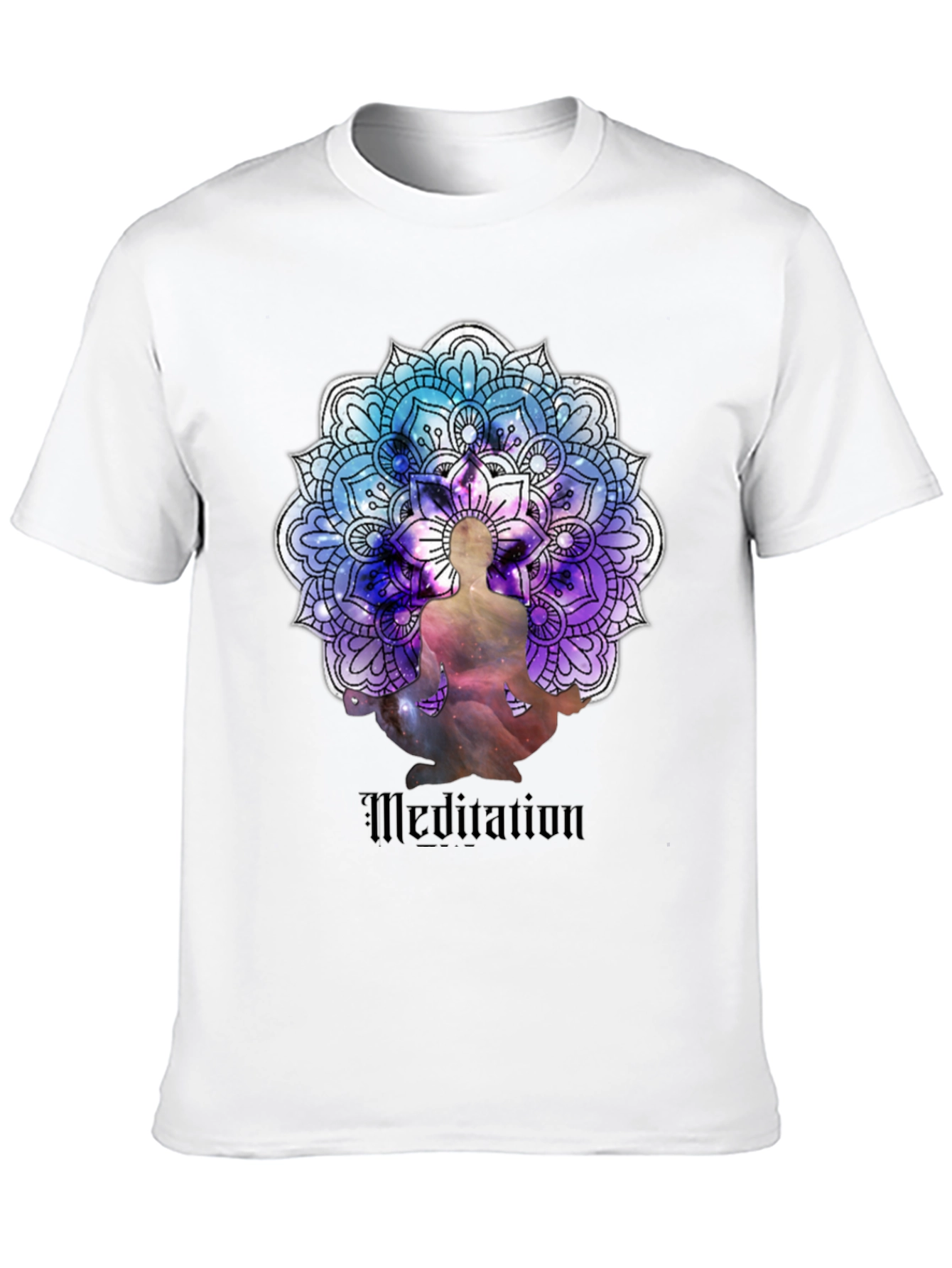 Meditation Mandala Graphic Black T-Shirt